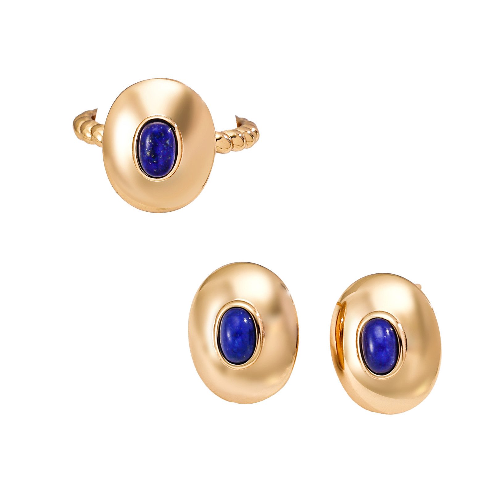 Jumpeak Ювелирные изделияset ohrringe silber925,lapislazuliohrringe,ringsilber925damen,18kvergoldet (Ring und Серьги im Set(mit Schachtel), lapislazuli ring,ohrringe mädchen,damen geschenk,schwester geschenk