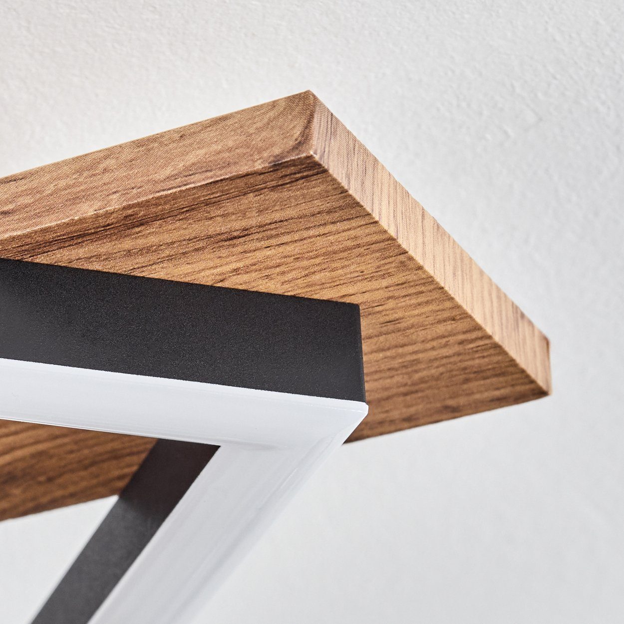 hofstein Deckenleuchte Deckenlampe aus Metall/MDF/Kunststoff in Schwarz/Holzoptik/Weiß, LED fest integriert, 3000 Kelvin, 4-flammig, 30 Watt, 3350 Lumen, 3000 Kelvin
