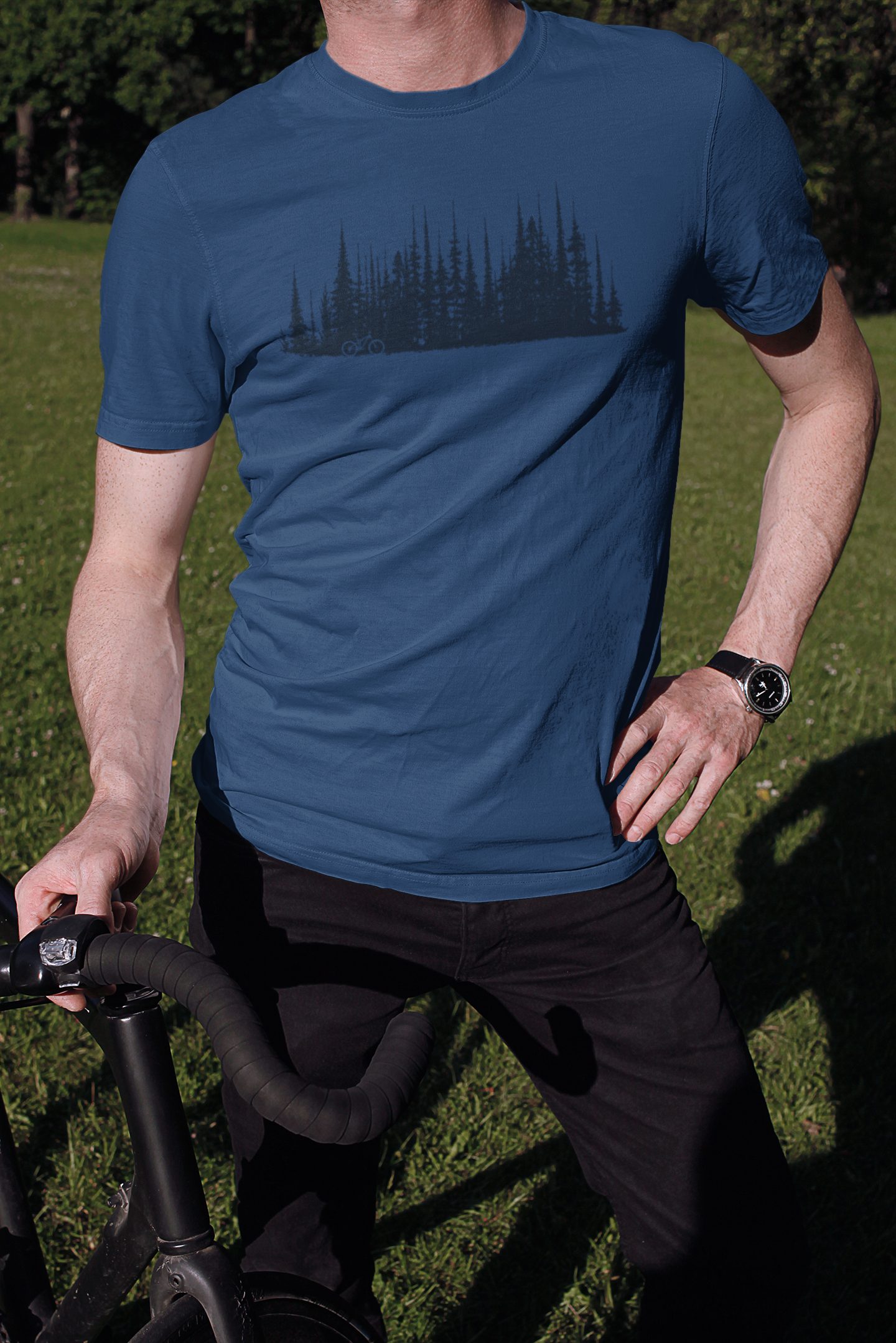 Baddery Print-Shirt Fahrrad T-Shirt: "Bike Wood", hochwertiger Siebdruck, a günstig online kaufen