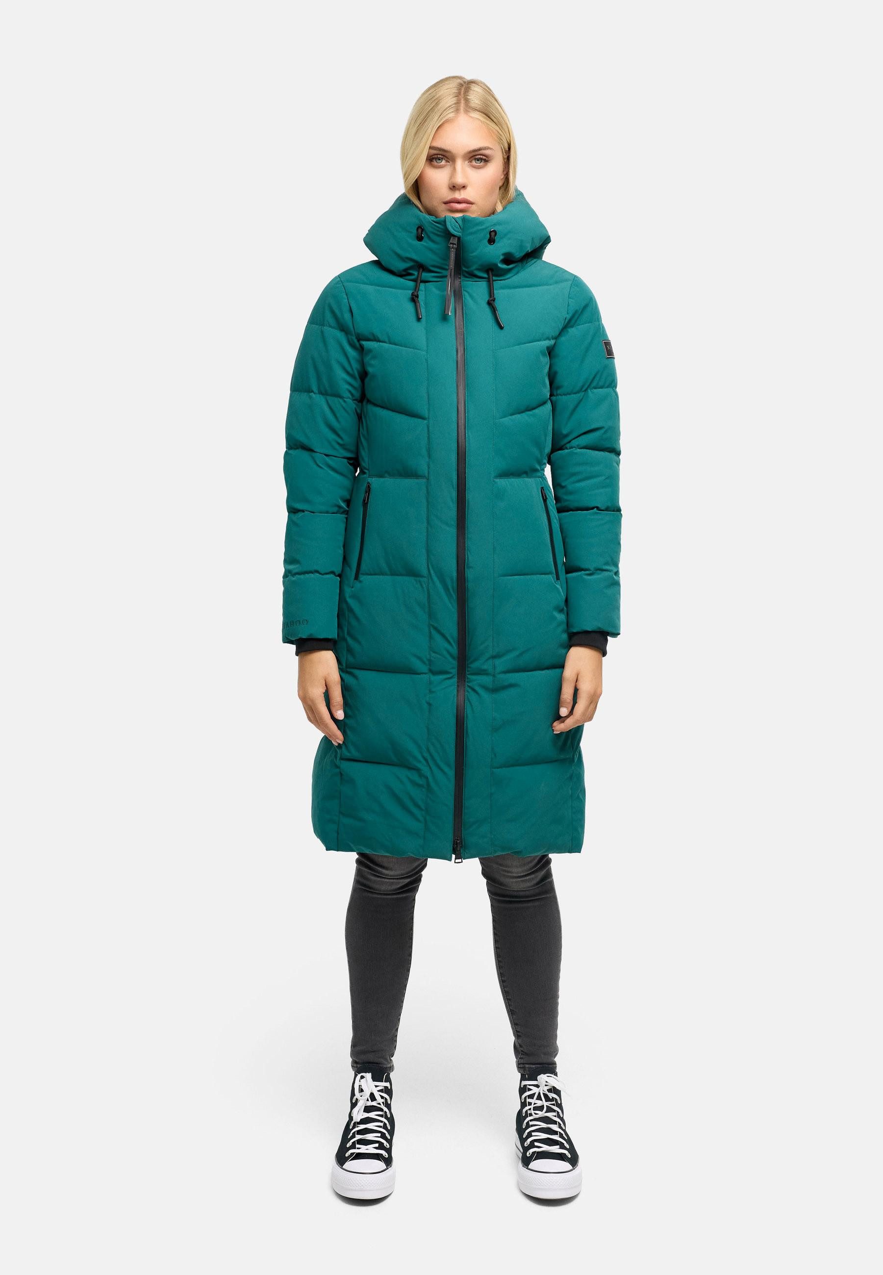 Navahoo Steppmantel Schokokuss XIV Warmer Damen gesteppter Wintermantel mit Kapuze – Bild 4 von 5
