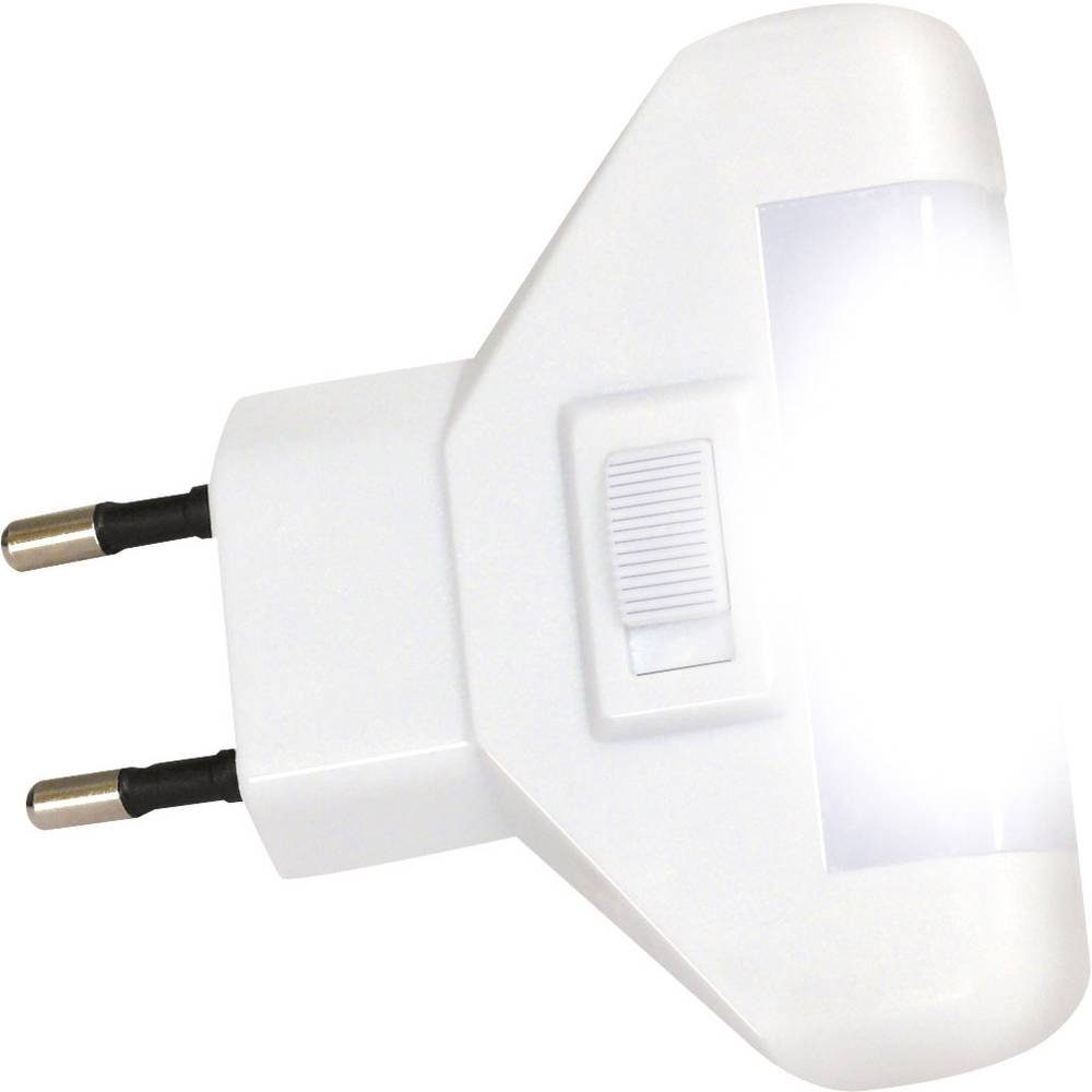 REV LED-Nachtlicht mit USB-Ladegerät (Weiß, Dämmerungsautomatik