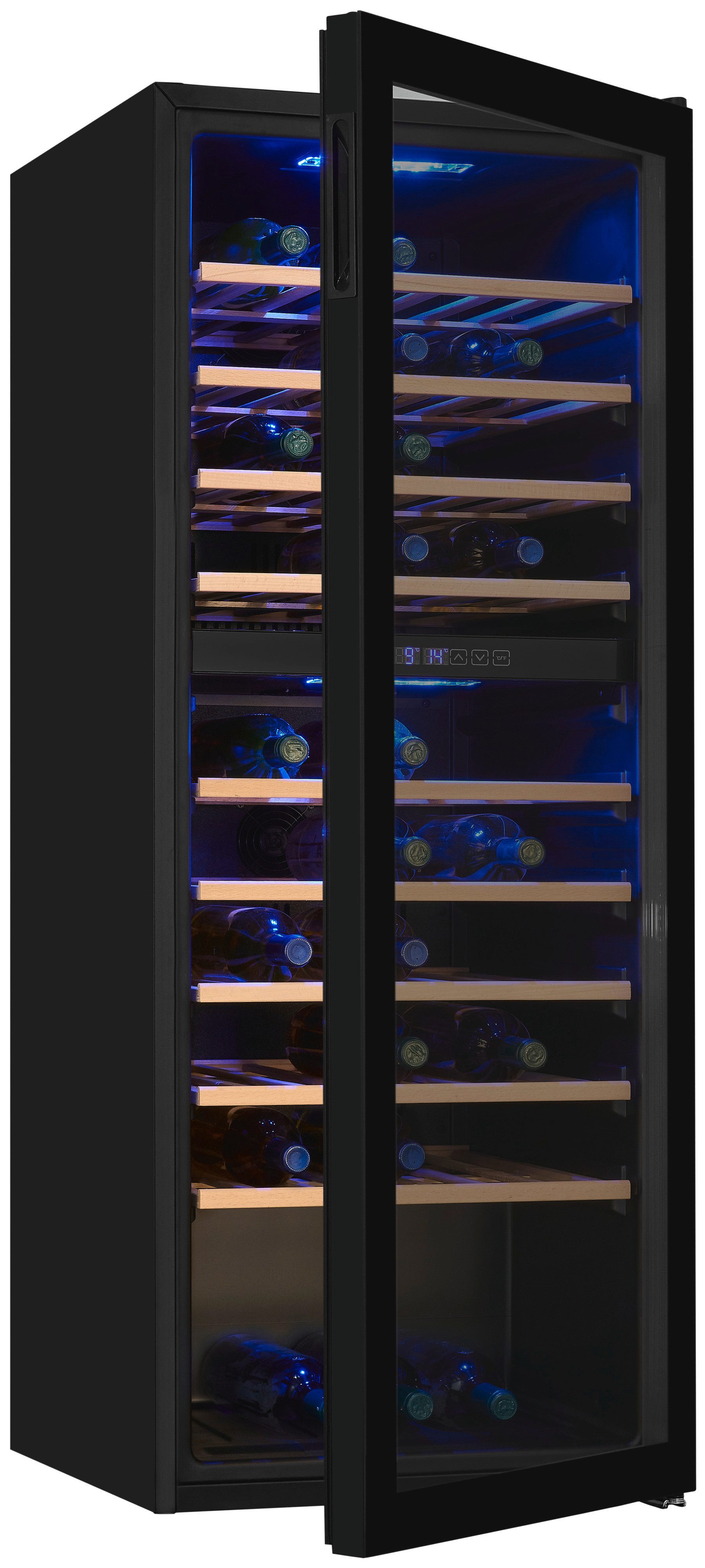 exquisit Weinkühlschrank WS2-78-GTE-160G, für 78 Standardflaschen á 0,75l,Für Weinliebhaber - stilvoll & perfekt temperiert für 78 Flaschen