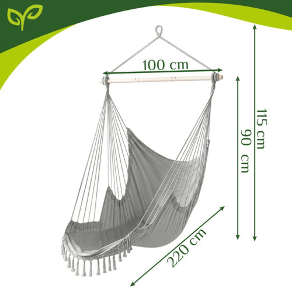 Gardlov Schaukelsitz Gartenschaukel Storchennest 210 cm (Spar-Set, 1-tlg), klappbaren Beinstütze und den zwei inkludierten XXL-Kissen – Bild 2 von 5