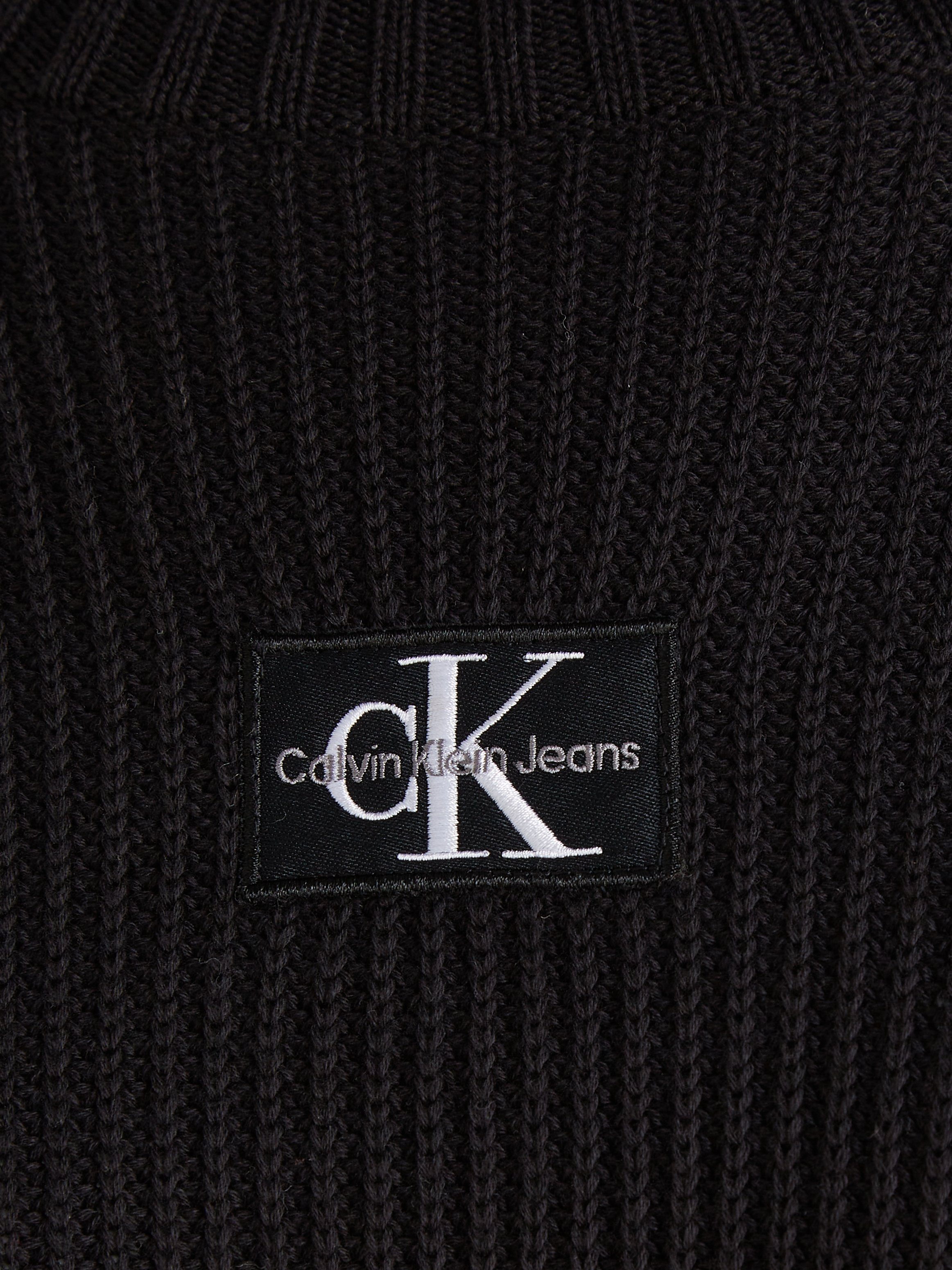 Black Jeans Sweatkleid WOVEN LOOSE Klein Ck LABEL SWEATER Calvin DRESS