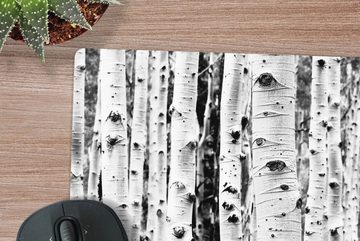 MuchoWow Gaming Mauspad Bäume - Holz - Schwarz und weiß - Natur (1-St), Mousepad mit Rutschfester Unterseite, Gaming, 40x40 cm, XXL, Großes