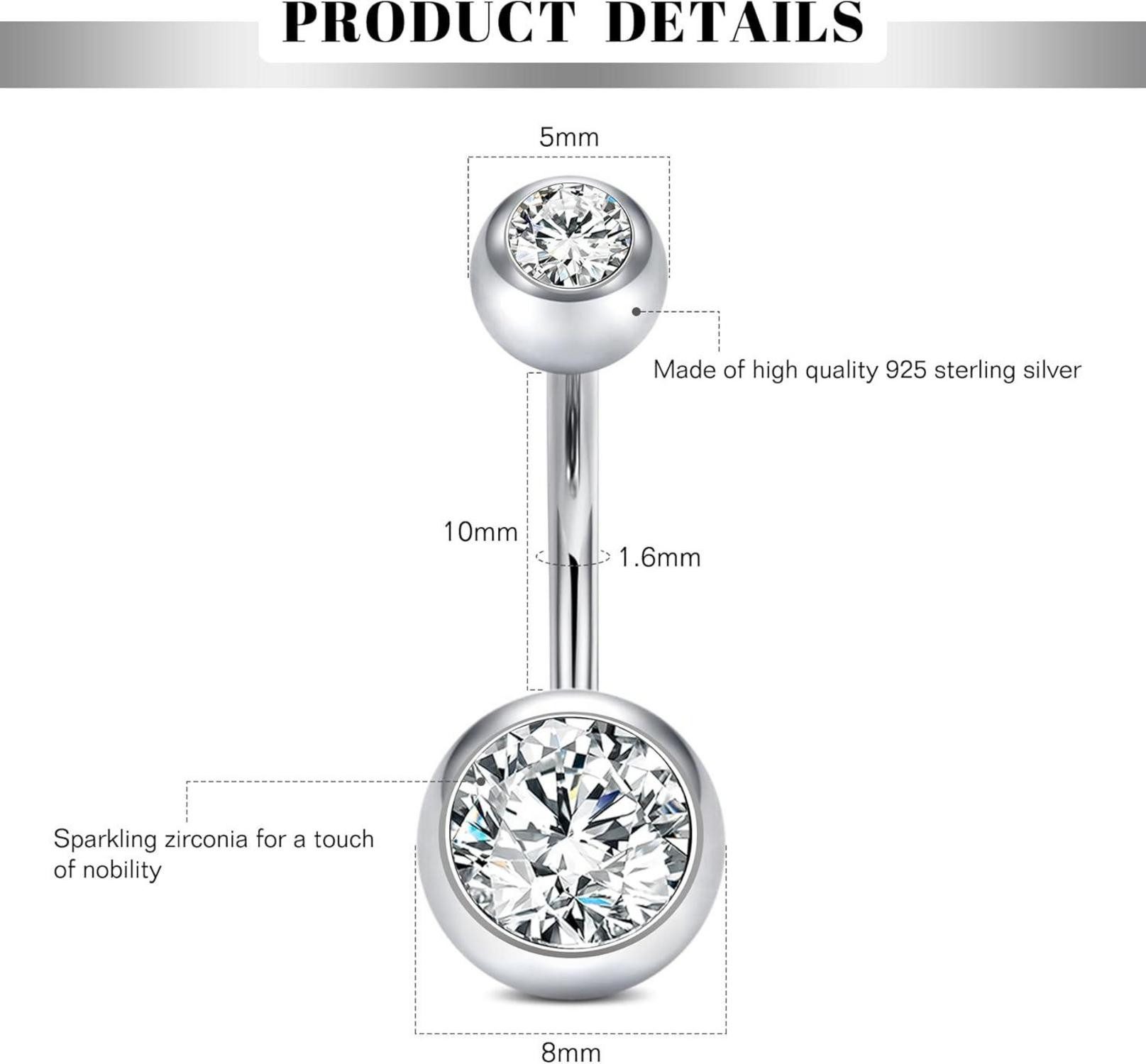 CIZME Bauchnabelpiercing 925 Silber Bauchnabel Ring günstig online kaufen