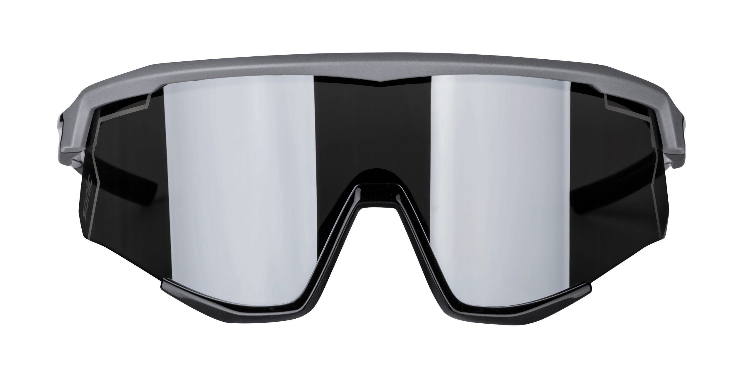 FORCE Fahrradbrille Sonnenbrille gespiegeltes FORCE grau-schwarz SONIC Glas