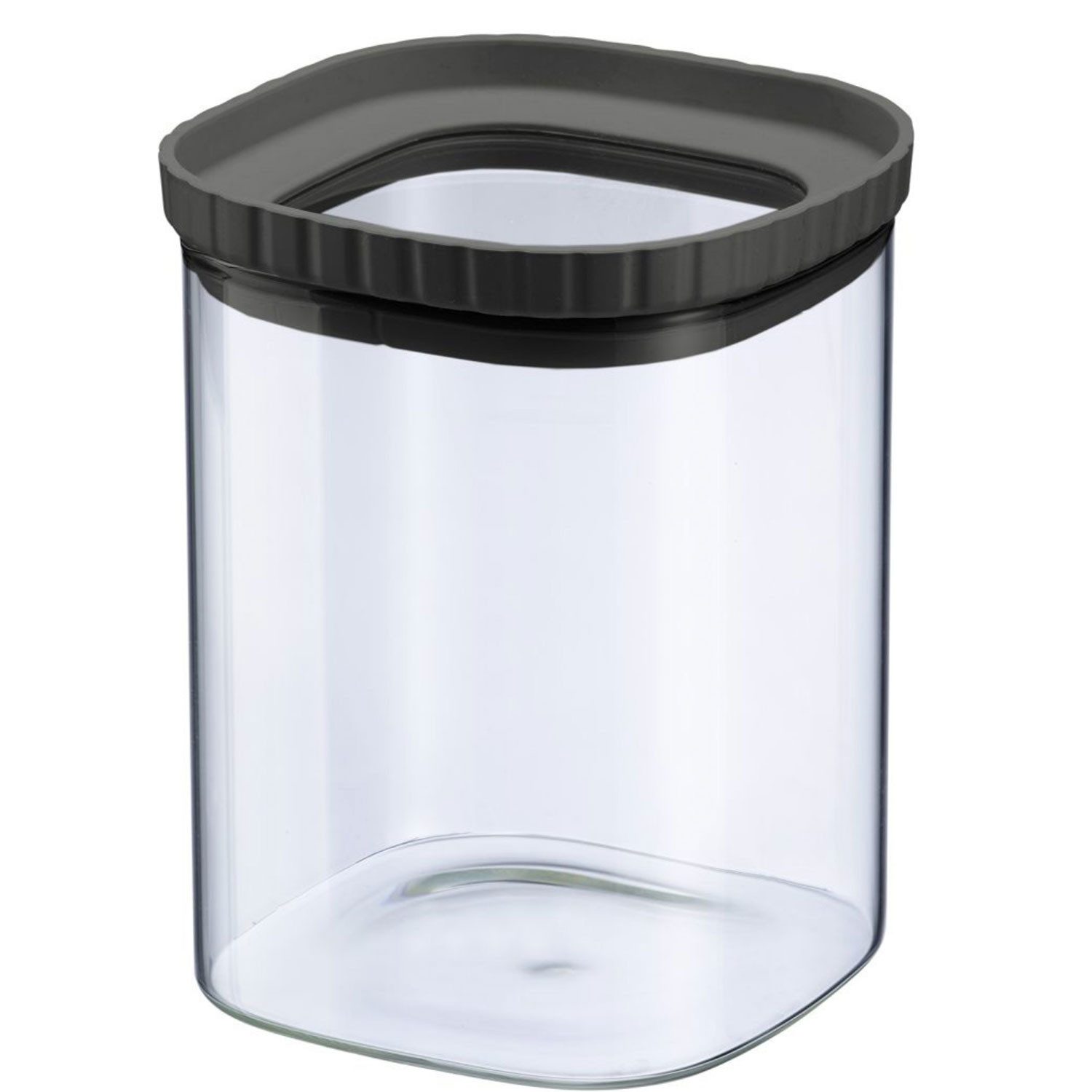 WESTMARK Vorratsdose Glasdose mit Silikondeckel, eckig, stapelbar – 1080 ml, Borosilikatglas, Silikon