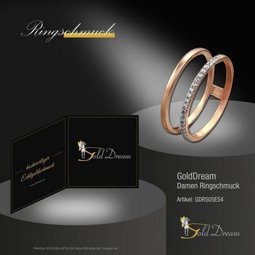 GoldDream Goldring GDR505EX GoldDream Doppel-Ring Gr.54-60 Gold 8K (Fingerring), Damen Ring aus 333 Rosegold - 8 Karat, Farbe: rose, weiß