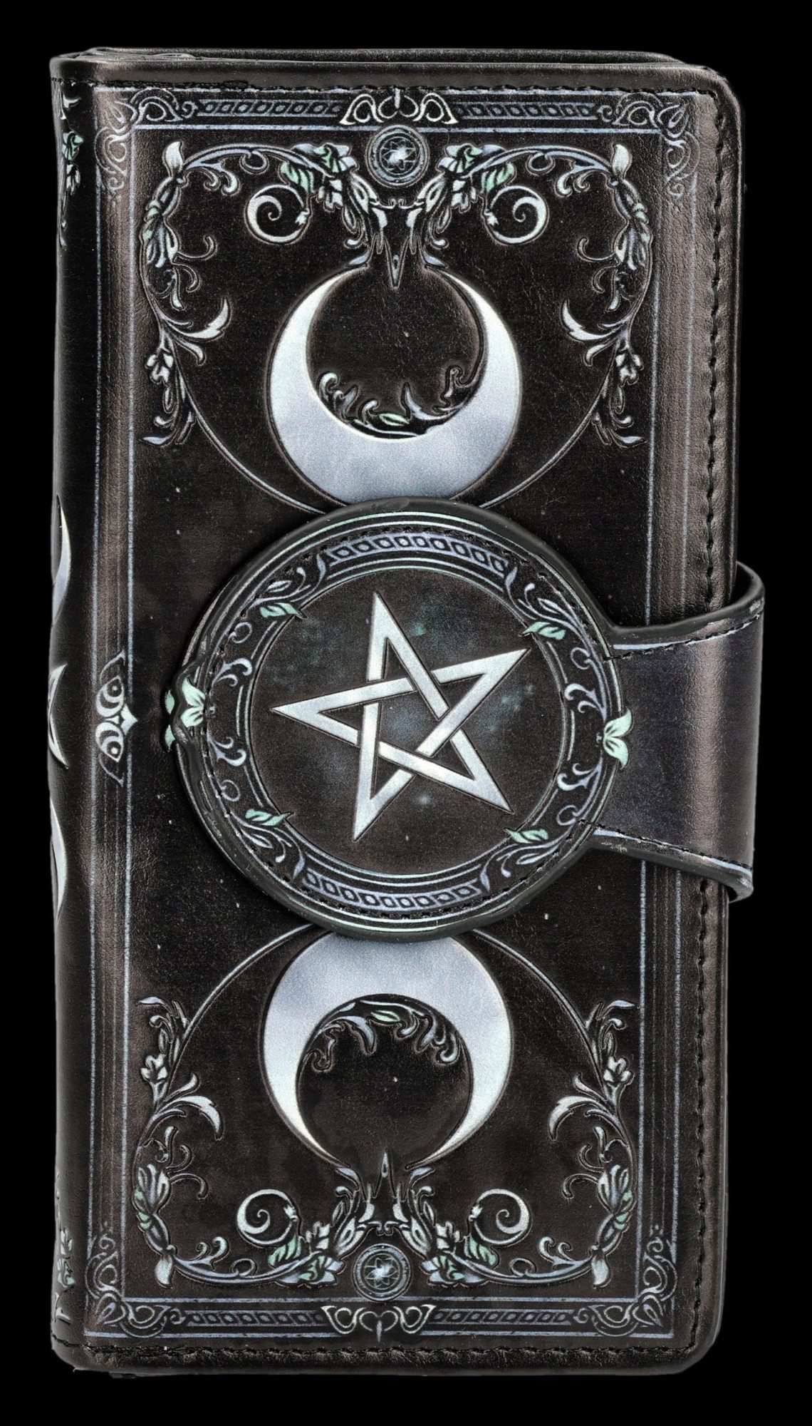 Figuren Shop GmbH Geldbörse Gothic Geldbörse – Triple Moon Portemonnaie Wicca Symbolik 18.5 cm