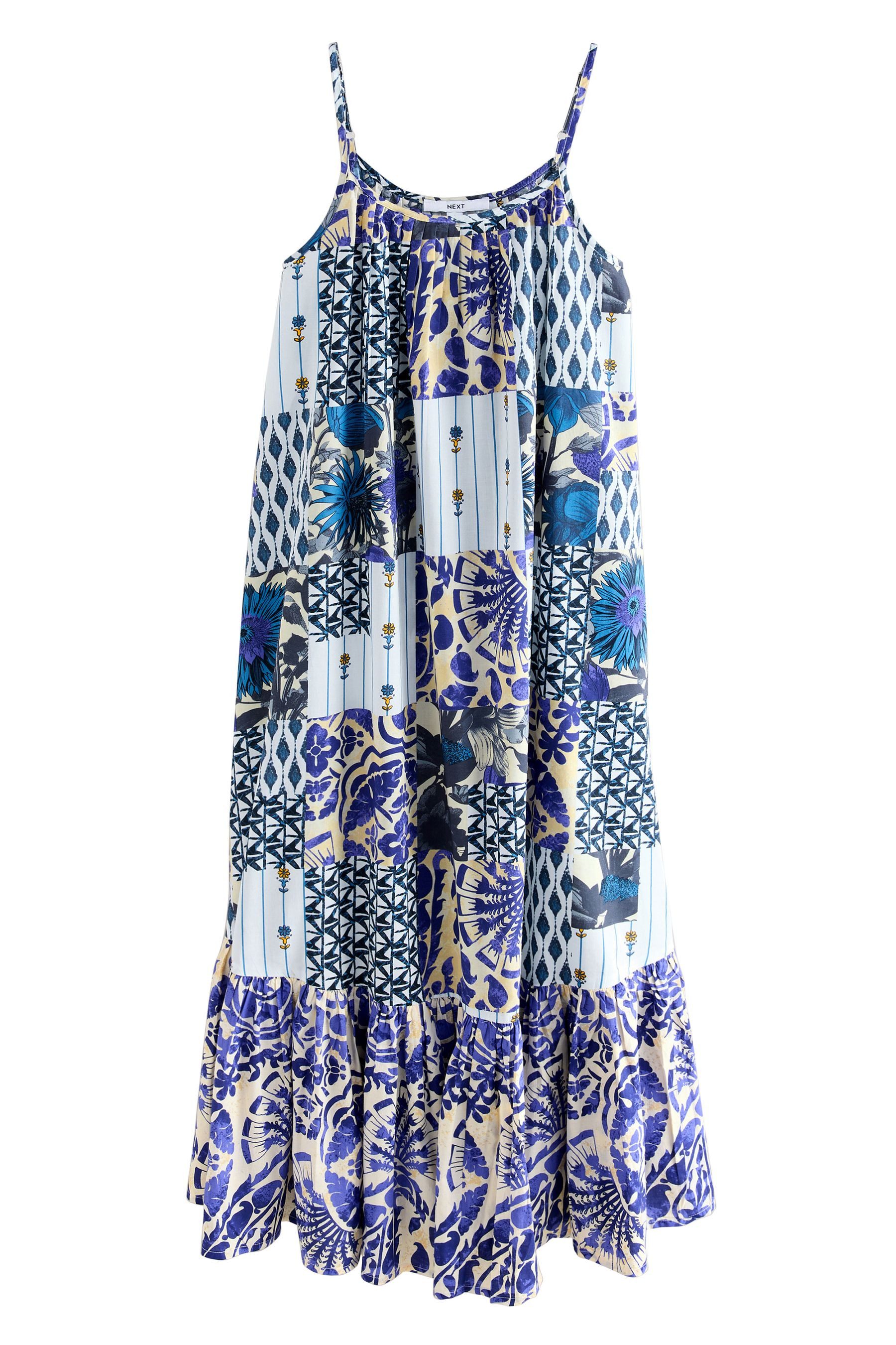 Next Midikleid Gestuftes Midi-Trägerkleid aus 100 % günstig online kaufen