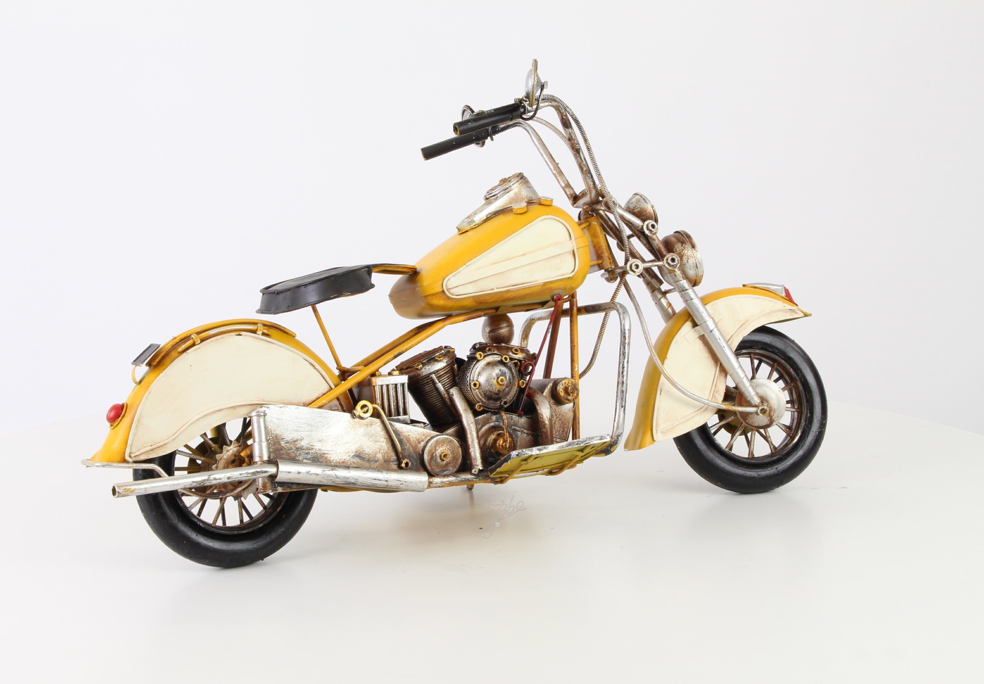 Modellauto Motorrad Chopper Modell Retro Vintage Blech Länge 58,9 cm