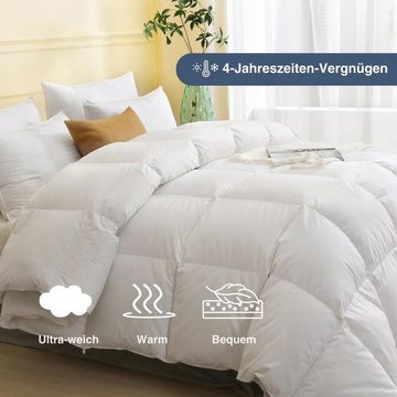 Daunenbettdecke, ME060-T, dafinner, Für Frühling und Herbst Farben: weiß