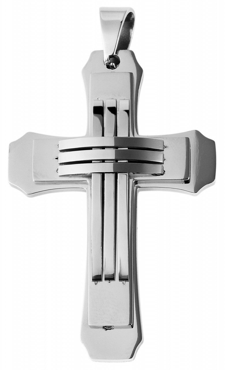 Adelia´s Kettenanhänger moderner Kreuz Anhänger aus Edelstahl