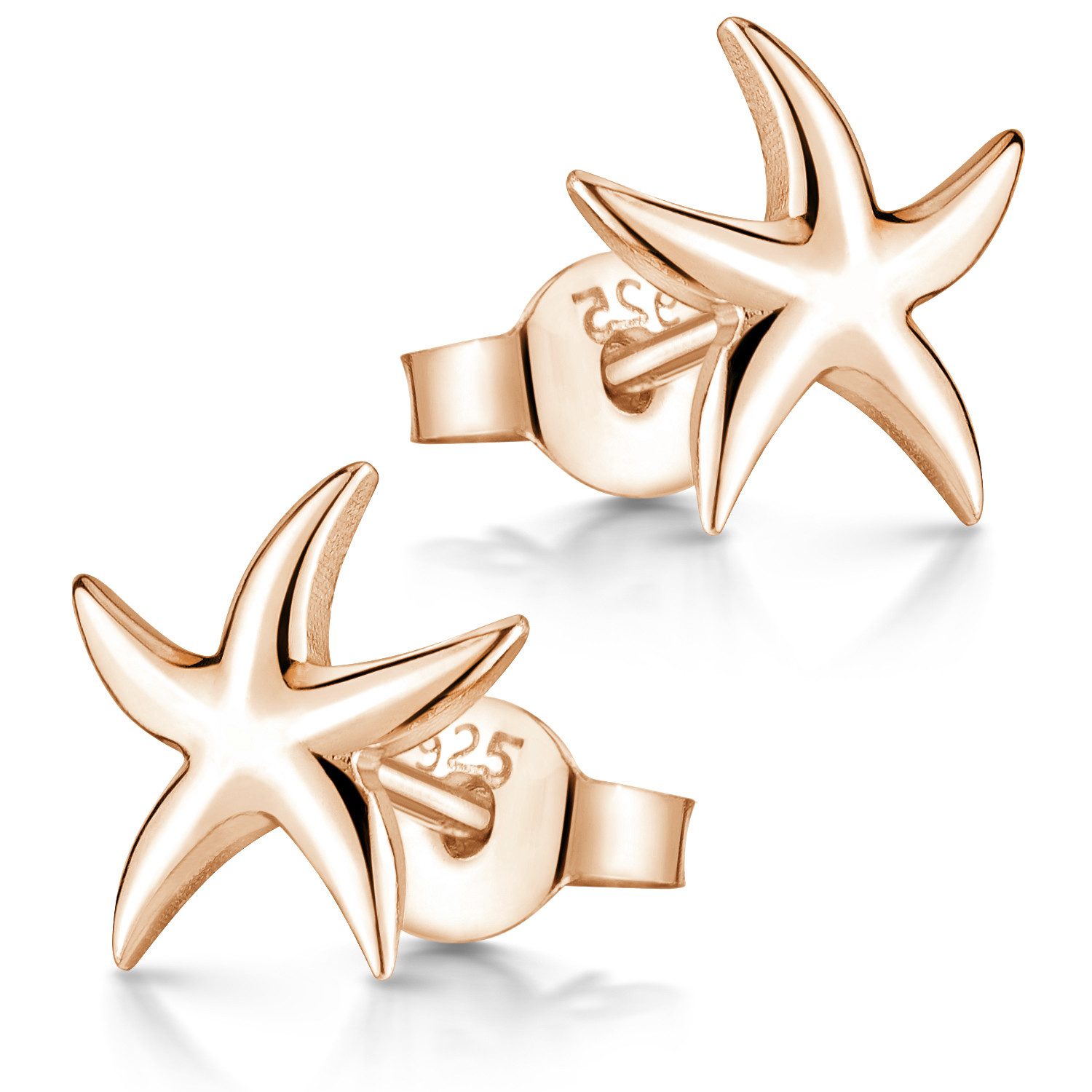 Materia Paar Ohrstecker Damen Ohrringe Seestern SO-423-Rosegold, Sterlingsilber, vergoldet