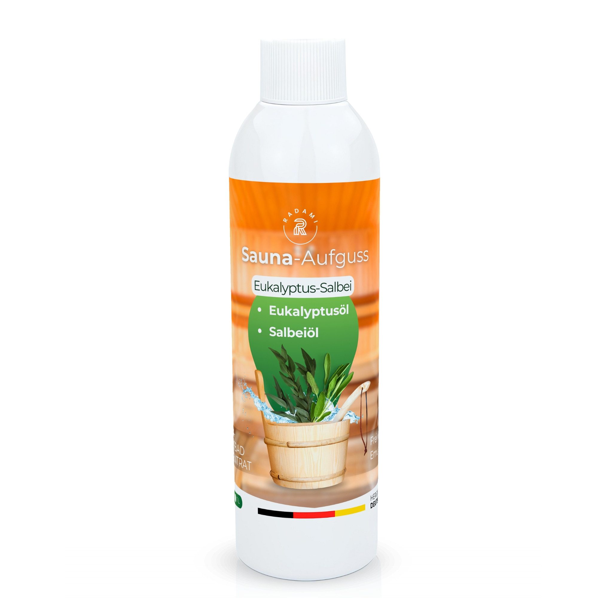 Radami Aufgusskonzentrat Saunaduft Saunaaufguss Sauna Duft Aufguss Eukalyptus Salbei 250ml, 250 ml