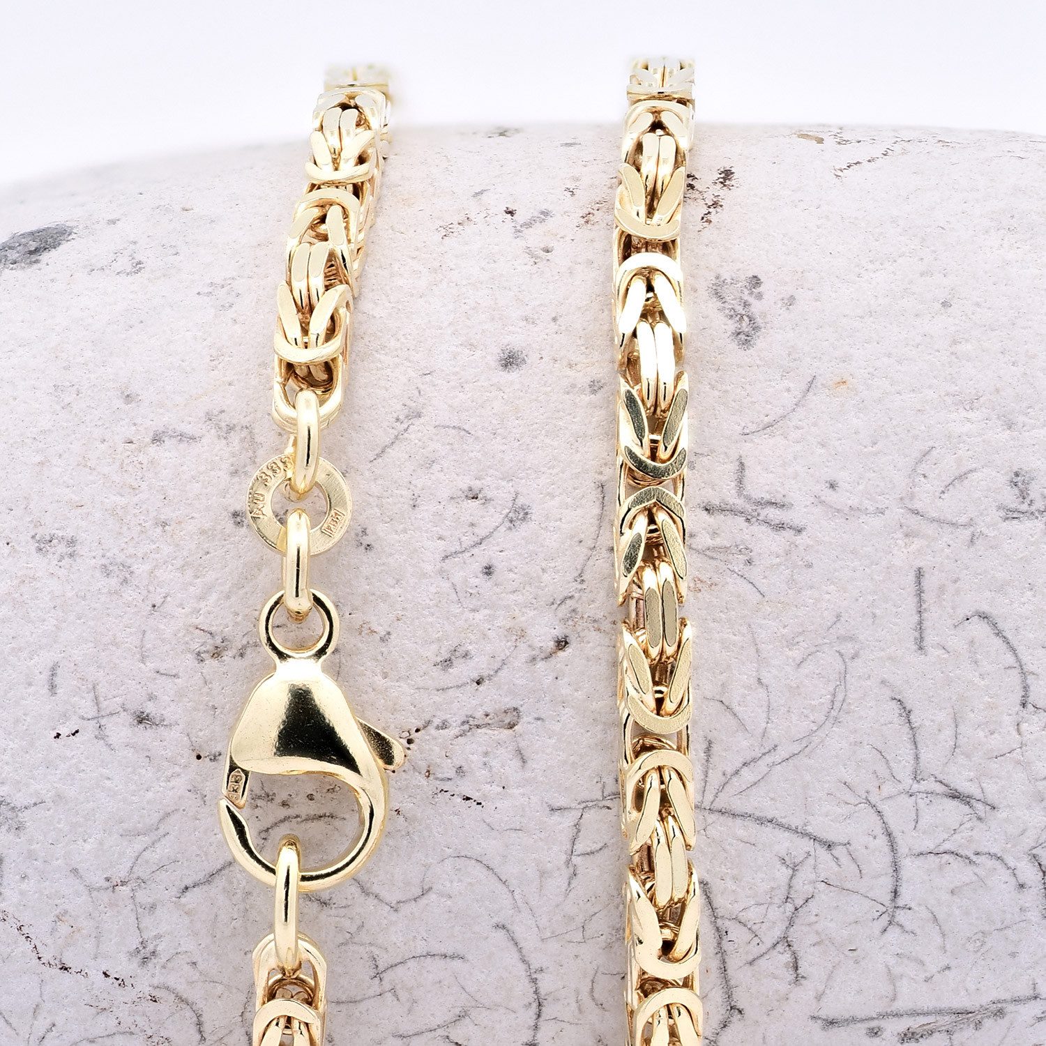 HOPLO Goldarmband Goldarmband Königskette Breite 3,2 mm 21 cm massiv 333-8 Karat Gold, Made in Germany