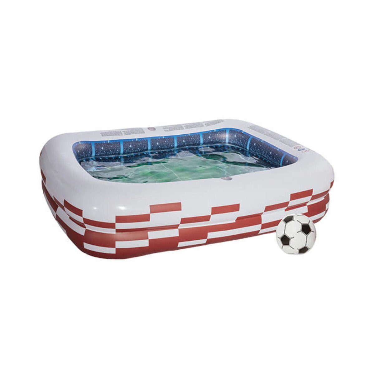 Happy People Planschbecken Family Pool Stadion (200x150x50cm), mit zwei Becherhaltern und Ball