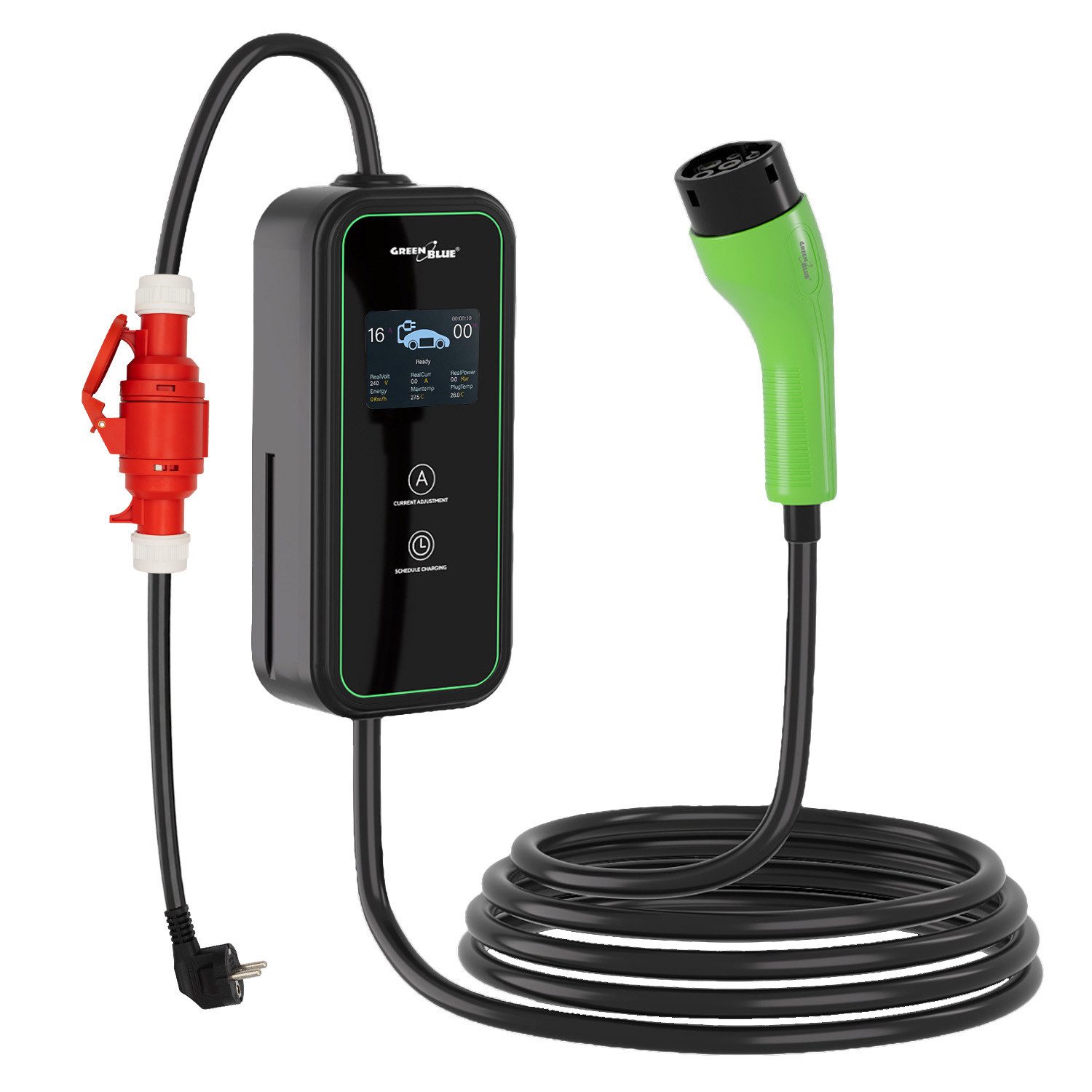 GreenBlue Elektroauto-Ladestation GB1100 Typ-2-Ladestation für Elektroautos 11 kW 6–16 A WLAN Tuya, für (EV) und Plug-in-Hybridfahrzeuge (PHEV) – Bild 2 von 5