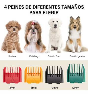 Jioson Hundeschermaschine Hundeschermaschine Tierhaarschneidemaschine-Set für Hund und Katze, Ideal für große, mittlere und kleine Hunde oder Katzen, 4 Führungskämme enthalten (3mm/6mm/9mm/12mm),mit 3 Geschwindigkeiten