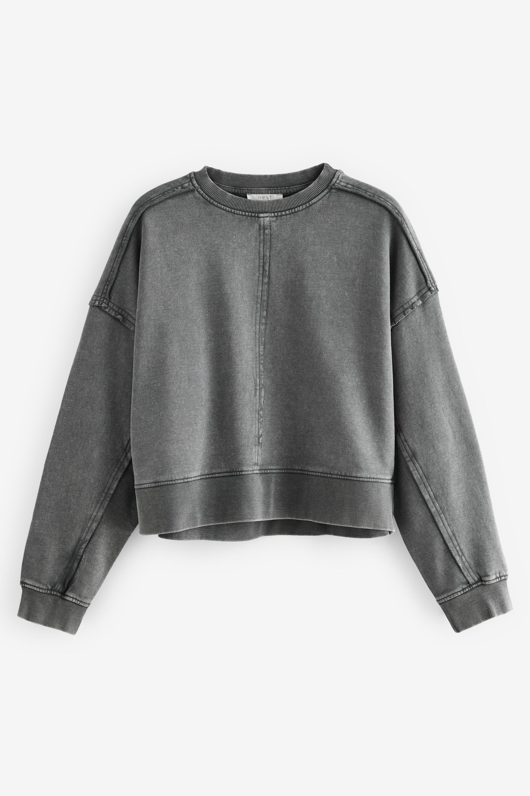 Sweatshirt Rundhals-Sweatshirt mit sichtbaren Nähten