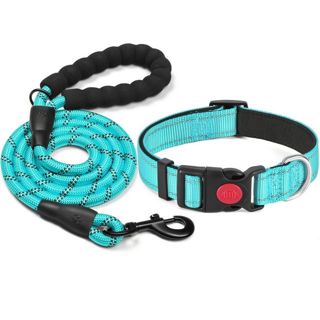 CALIYO Hunde-Halsband „Hundehalsband,Reflektierendes Hundehalsband gepolstert mit weichem Neopren atmungsaktiv einstellbar Nylon Hundehalsbänder“, für kleine mittlere große Hunde
