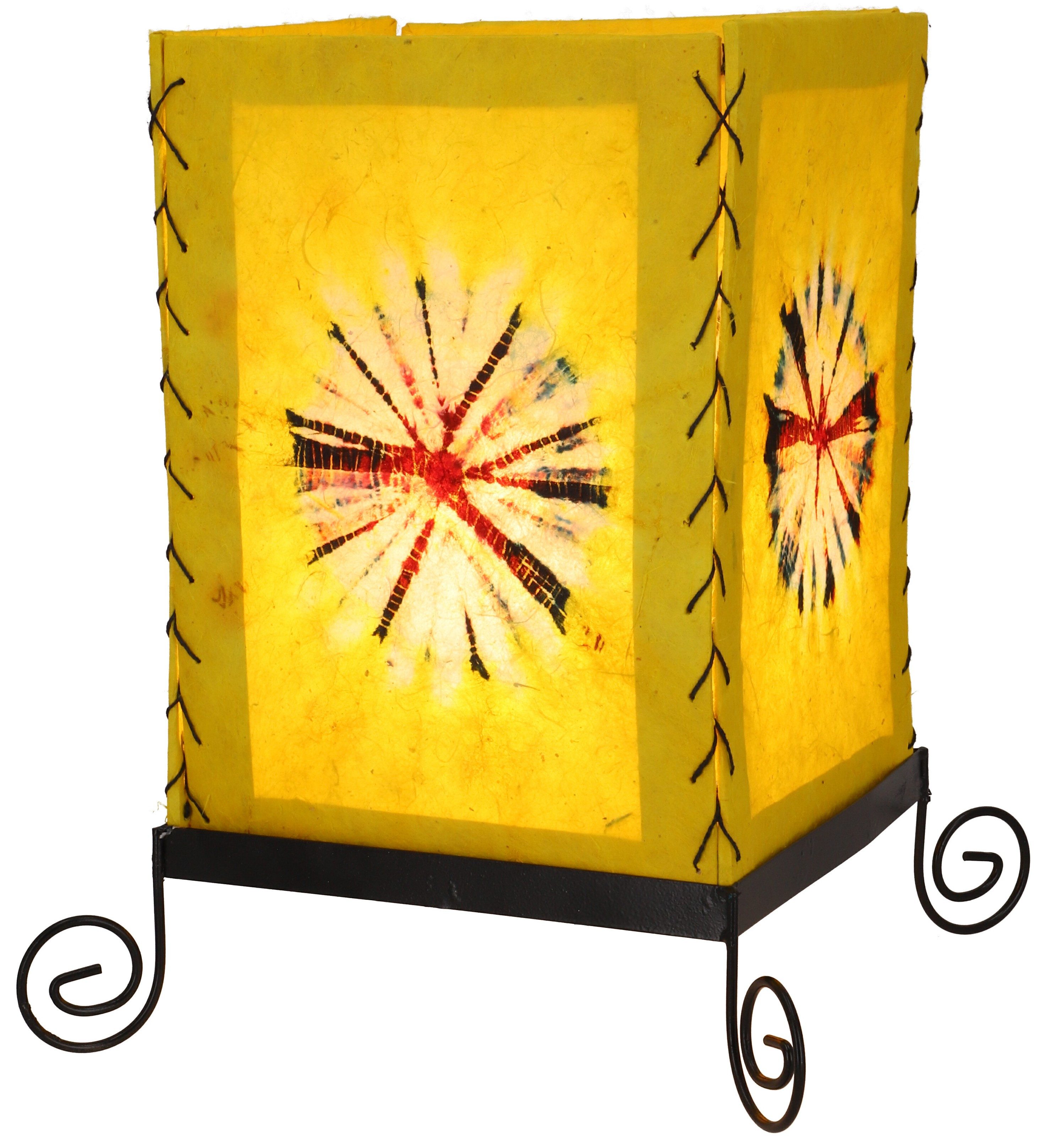 Guru-Shop Tischleuchte Lokta Papier Tischlampe aus hangeschöpftem..