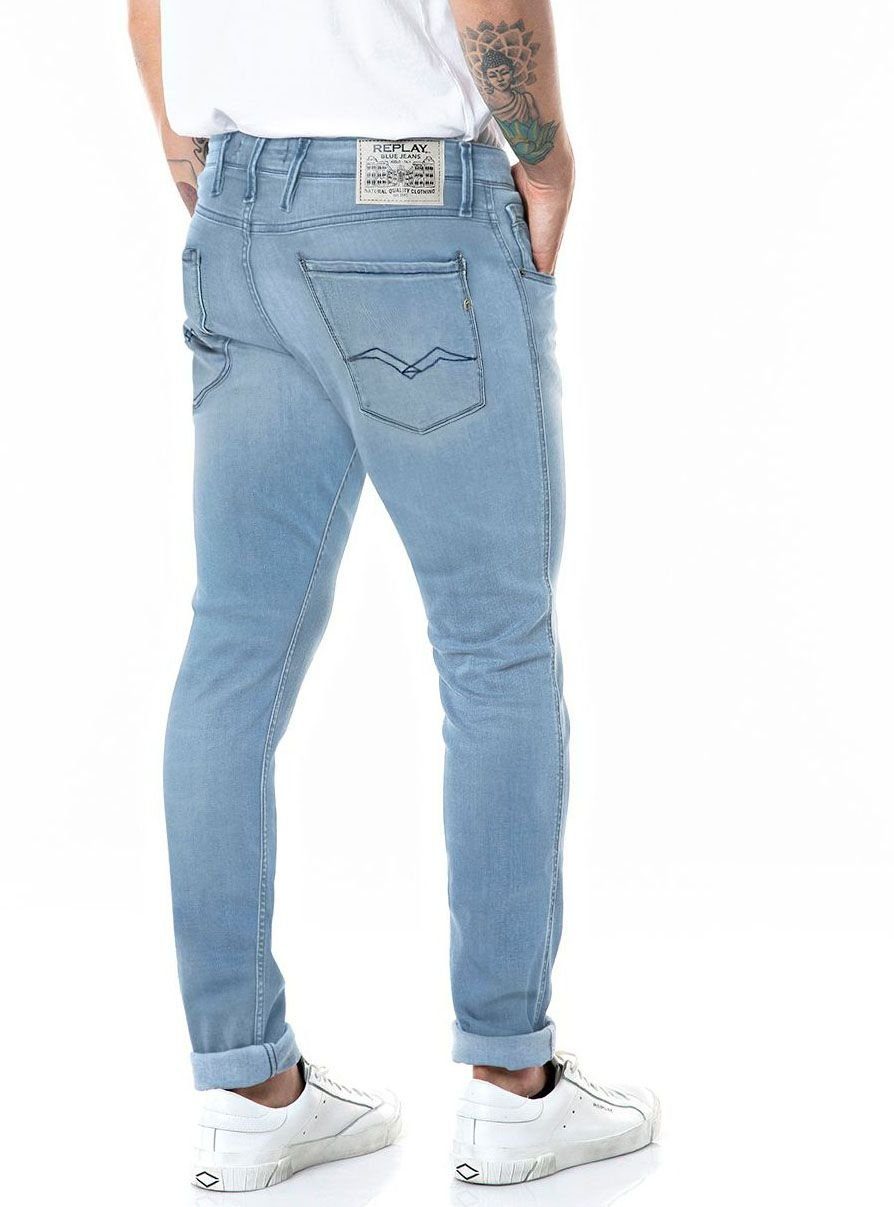 Slim-fit-Jeans washed Replay Anbass light