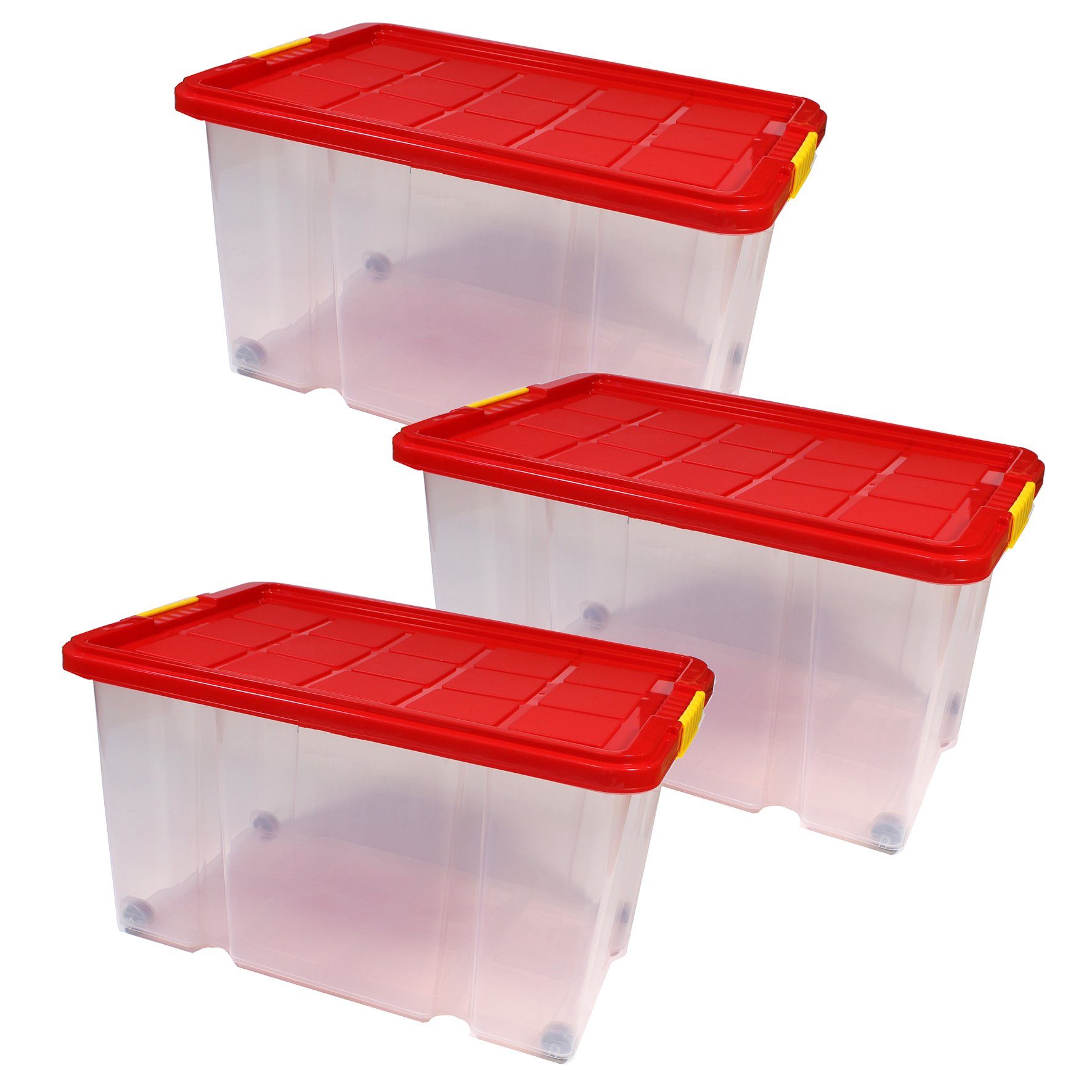 BigDean Aufbewahrungsbox »3 Stück Große Eurobox mit Deckel und Rollen