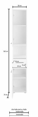 INOSIGN Hochschrank Sovana Höhe 182 cm, Badezimmerschrank in Hochglanz- oder Holzoptik