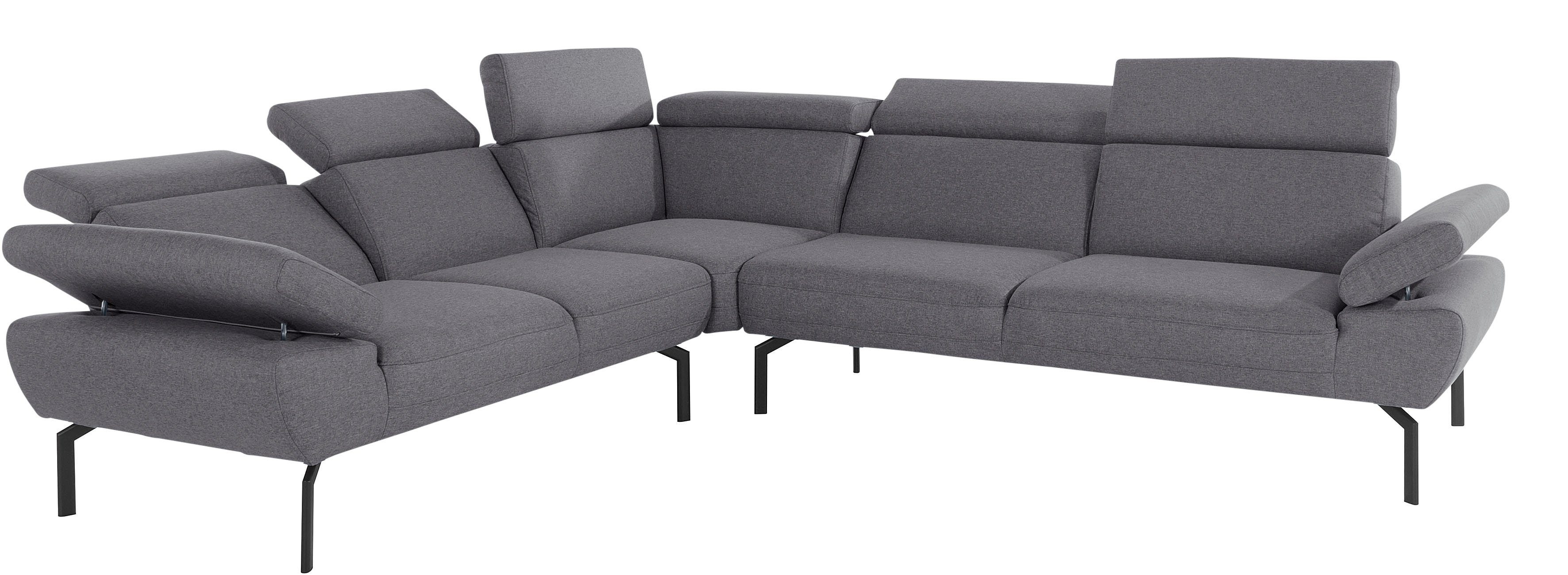 Luxus-Microfaser Ecksofa mit Lederoptik wahlweise Places of in Trapino Rückenverstellung, Style Luxus,