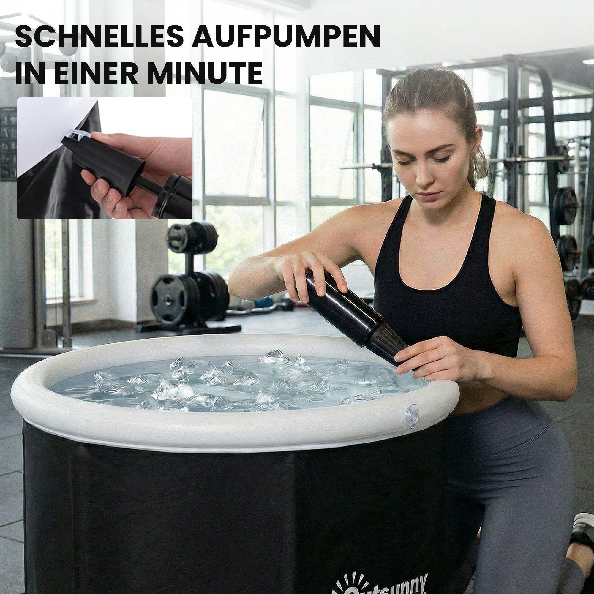 kowdom Badewanne Eisbadewanne faltbar Ø78 cm, aufblasbar, 280 L, 3-lagig, (Eisbadewanne), Eisbadewanne, faltbar, aufblasbar, 280 L, 3-lagige Isolierung