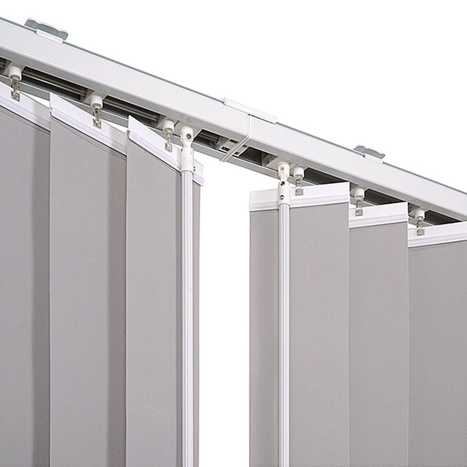 Lamellenvorhang Lamellenvorhang 89mm Komplettset grau verdunkelnd Vertikaljalousie, ventanara