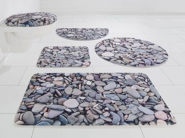 Badematte »Steine« my home, Höhe 14 mm, Memory Schaum, rutschhemmend beschichtet, mit Foto-Motiv, auch als 2 teiliges Badematten Set erhältlich