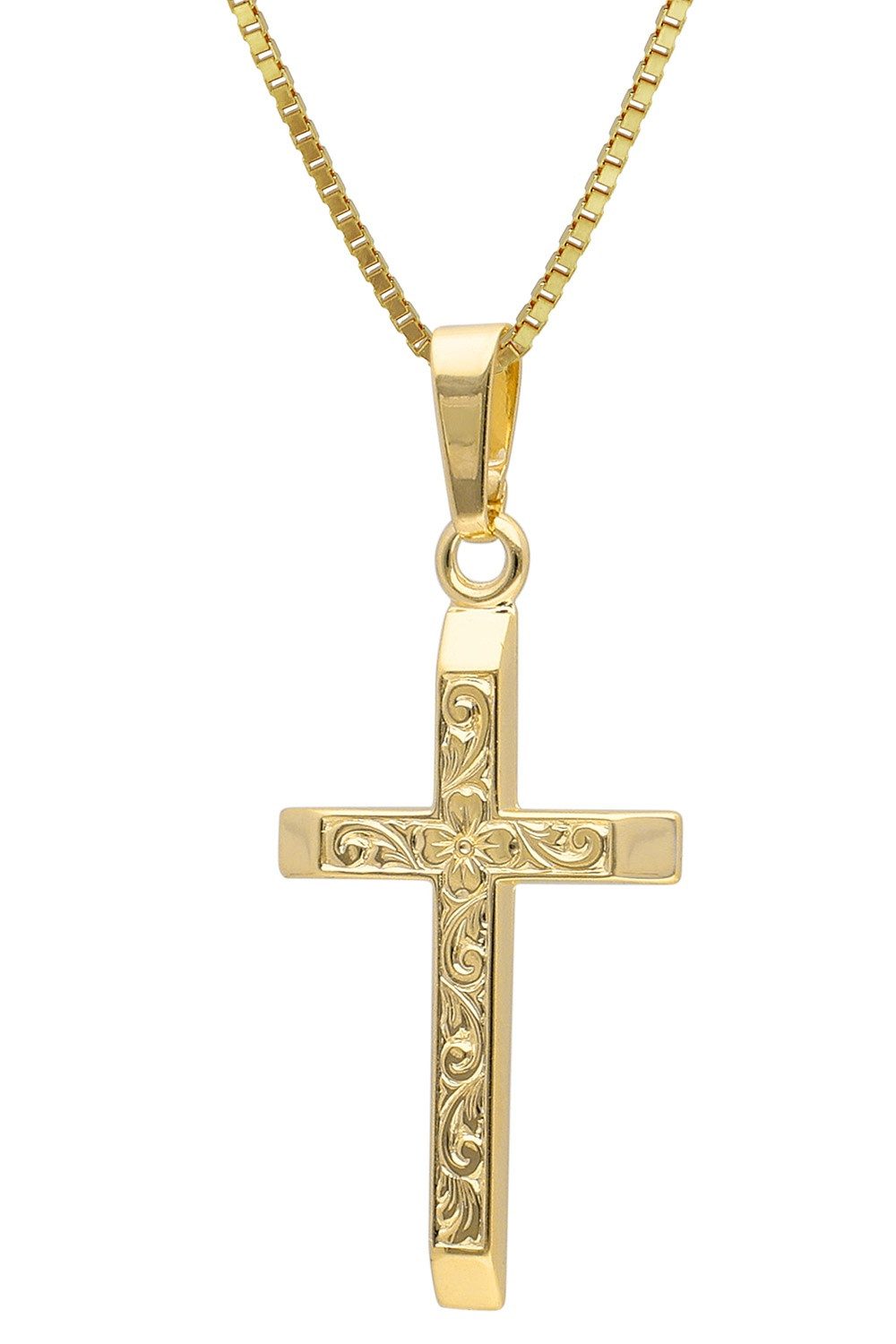 trendor Kette mit Anhänger Kreuz-Anhänger Gold günstig online kaufen