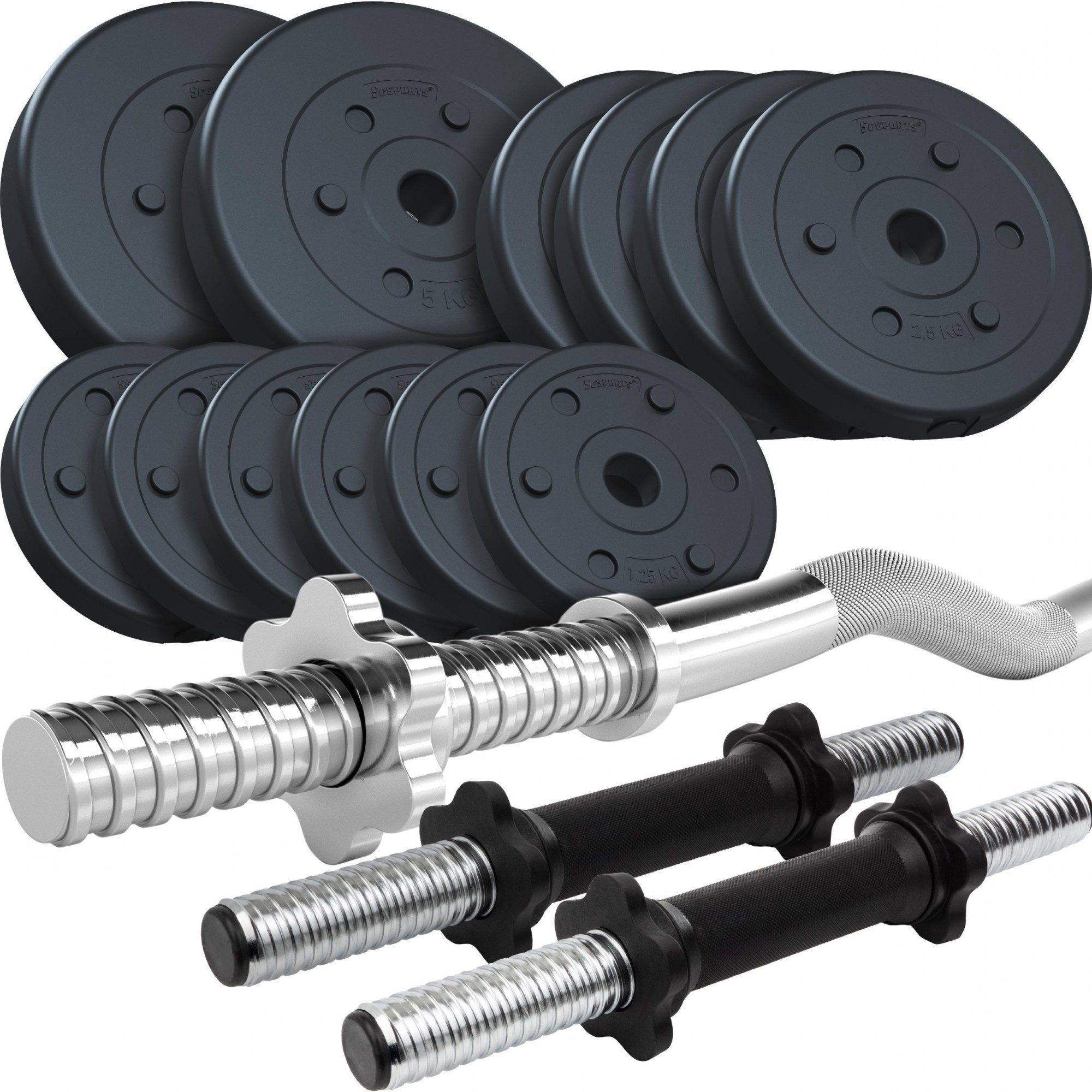 Hantel-Set Kurzhantelstangen SZ Stange 120cm Gewichte 31mm Set Gewichte