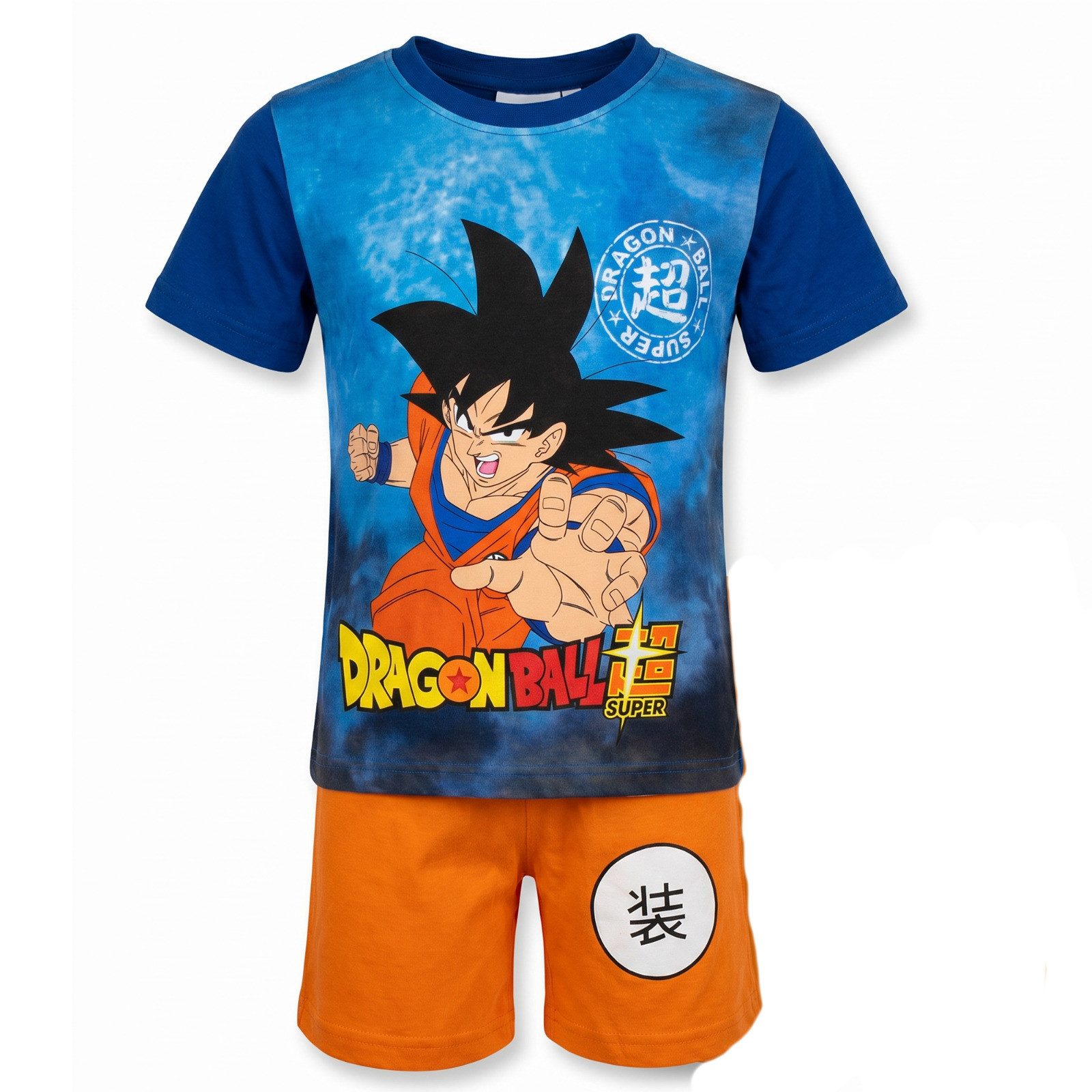 Dragon Ball Schlafanzug Anime Dragon Ball Goku Kinder Schlafanzug Pyjama Shirt Shorts (Packung) Gr. 104 bis 140 - 100% Baumwolle