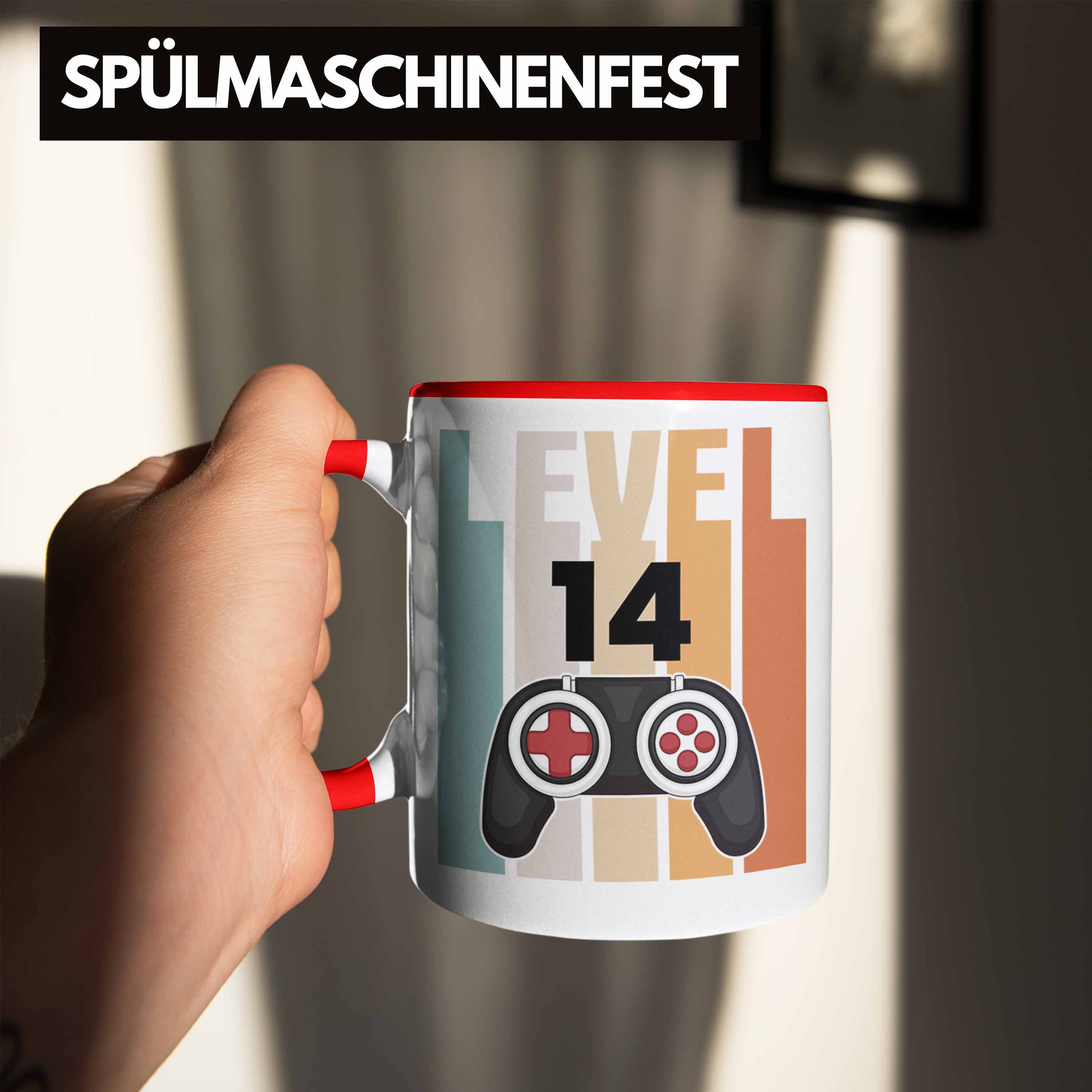 Trendation Tasse Trendation Geschenkidee Geburtstag Jungs zum Rot Gamer 14. Tasse Jungen 