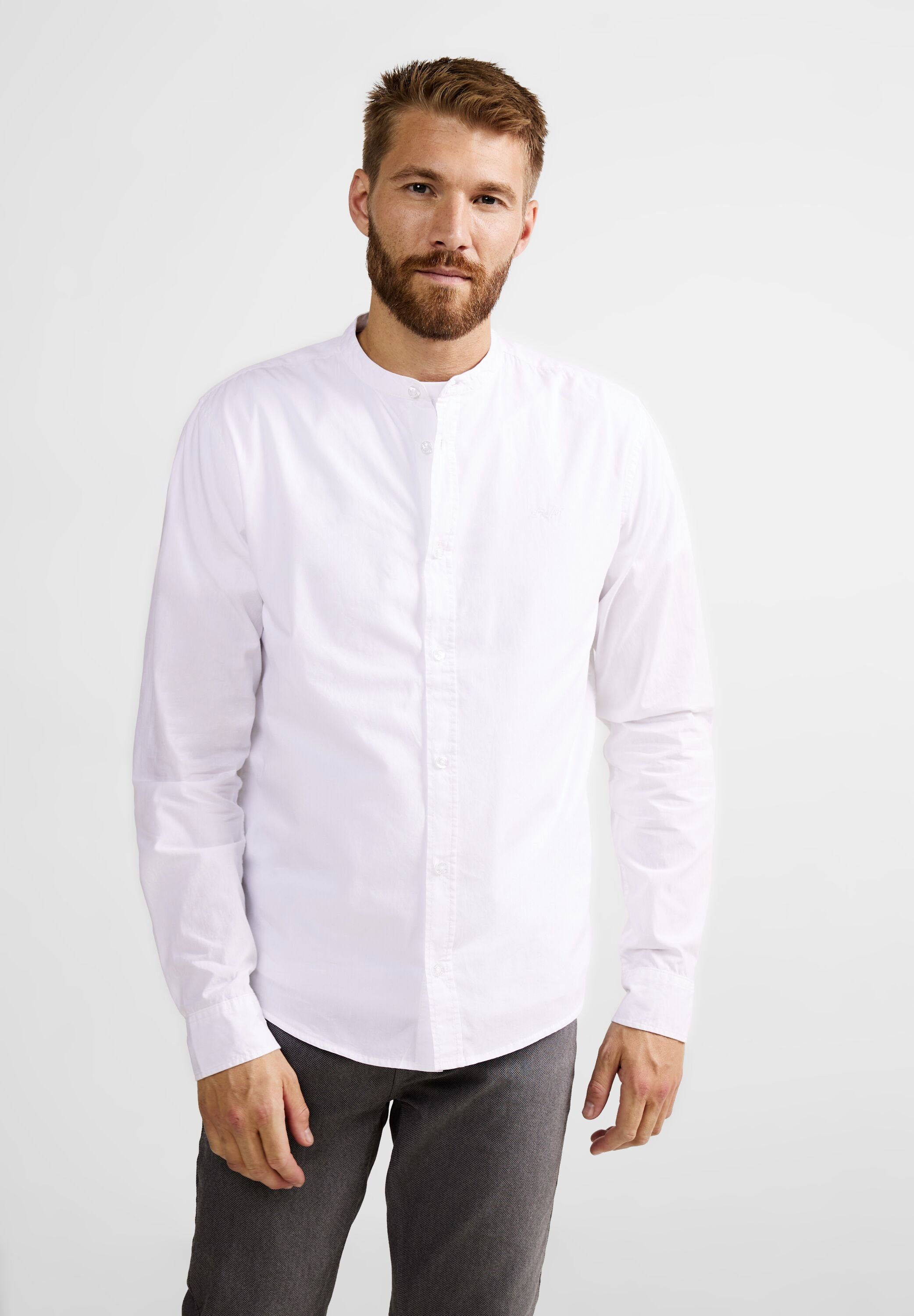 STREET ONE MEN Langarmhemd Mit Stickerei