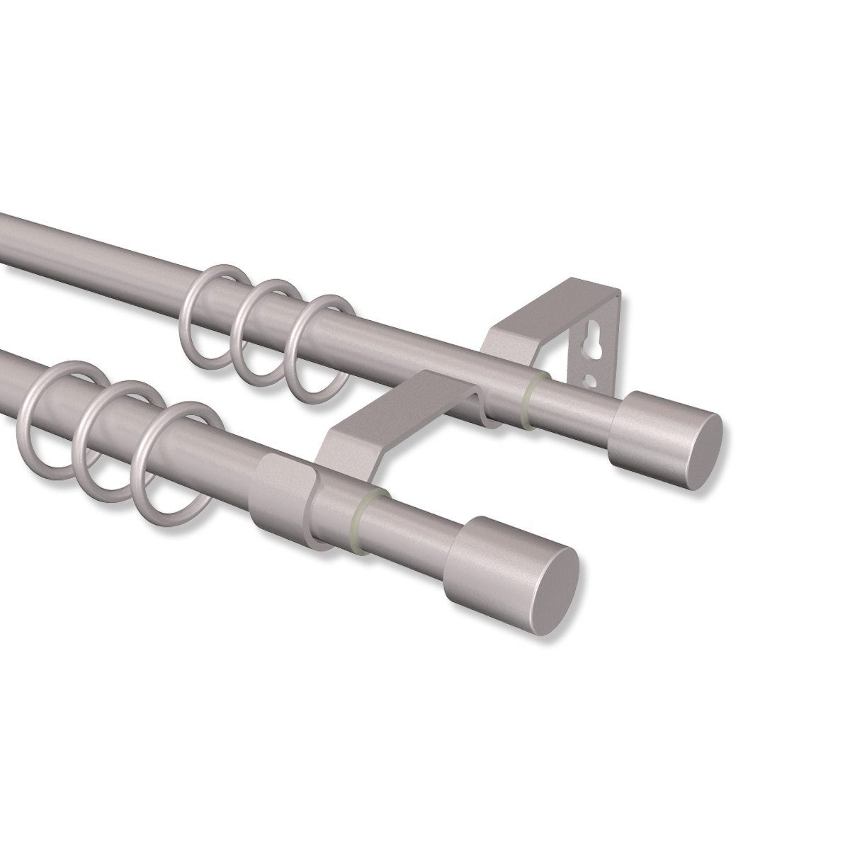 INTERDECO Gardinenstange Hera Livo, 2-läufig, Ø 16/13 mm, ausziehbar, Silbergrau