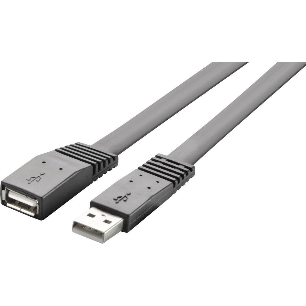 USB 2 Verlängerungskabel A/A flach 3 m USB-Kabel