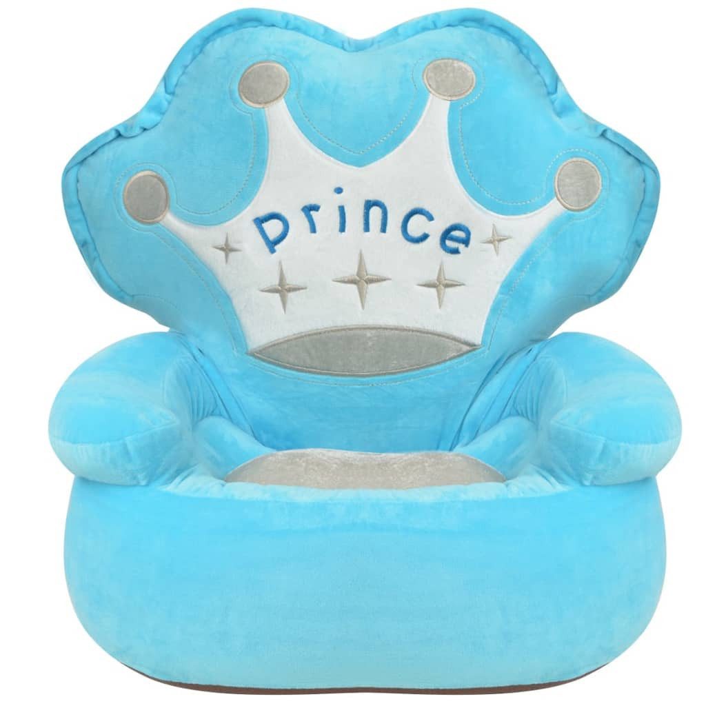 vidaXL Sessel, Plüsch-Kindersessel Prinz Blau