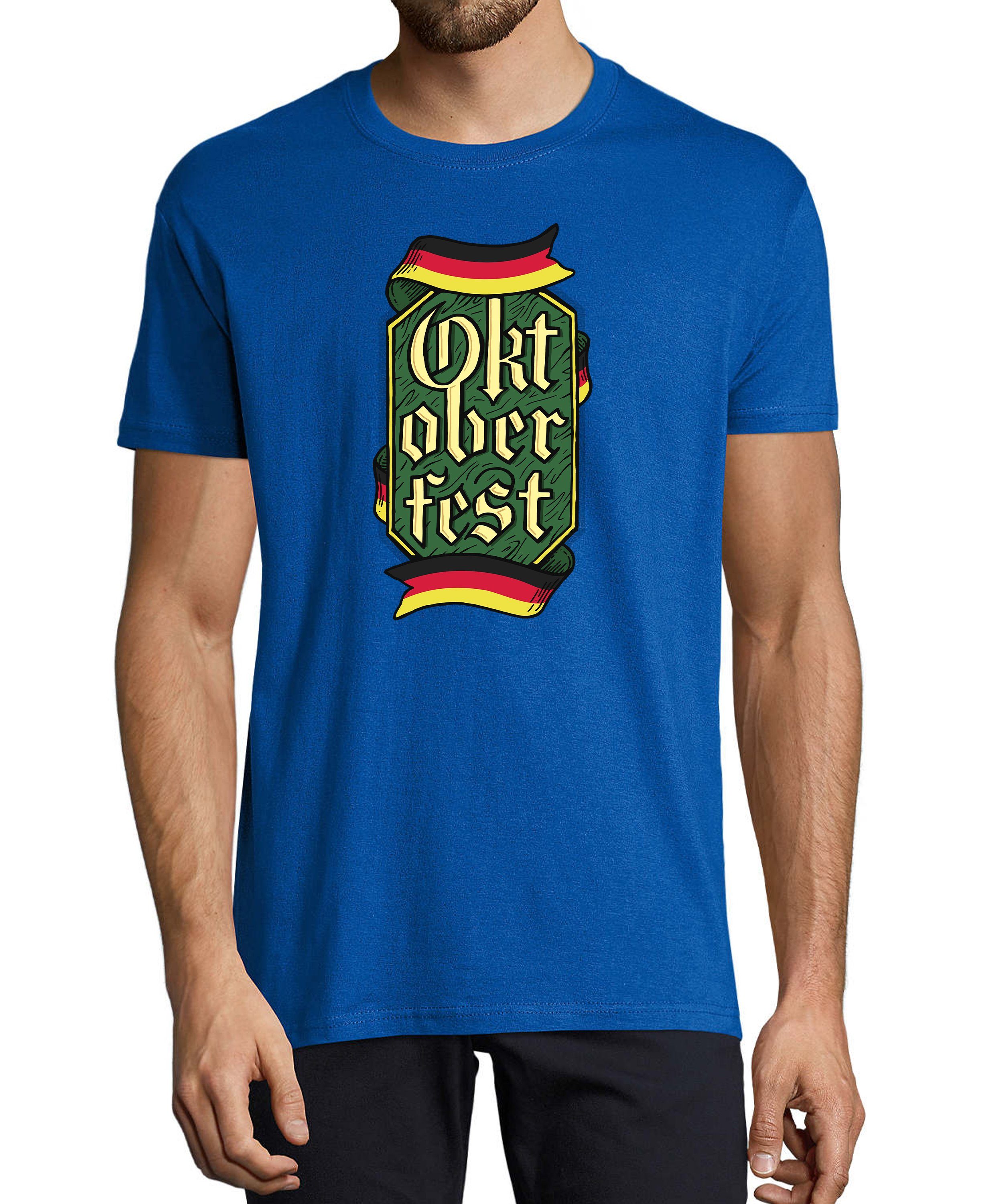 MyDesign24 T-Shirt Herren Party Shirt - Trinkshirt Oktoberfest T-Shirt Baumwollshirt mit Aufdruck Regular Fit, i323 royal blau