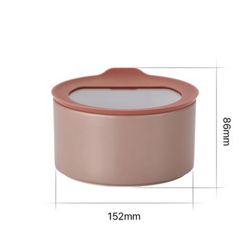 NEOFLAM® Vorratsdose FIKA One Keramik Vorratsdose 1000ml - Rosé Pink, Keramik, Silikon, (1-tlg)