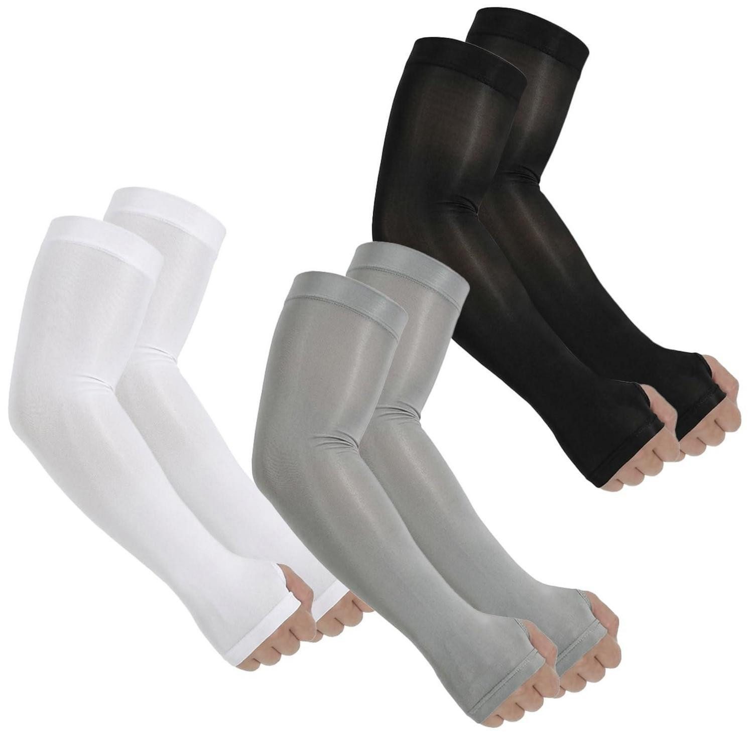LuxusKollektion Armlinge UV-Schutz Ärmlinge mit Daumenloch 3 Paar