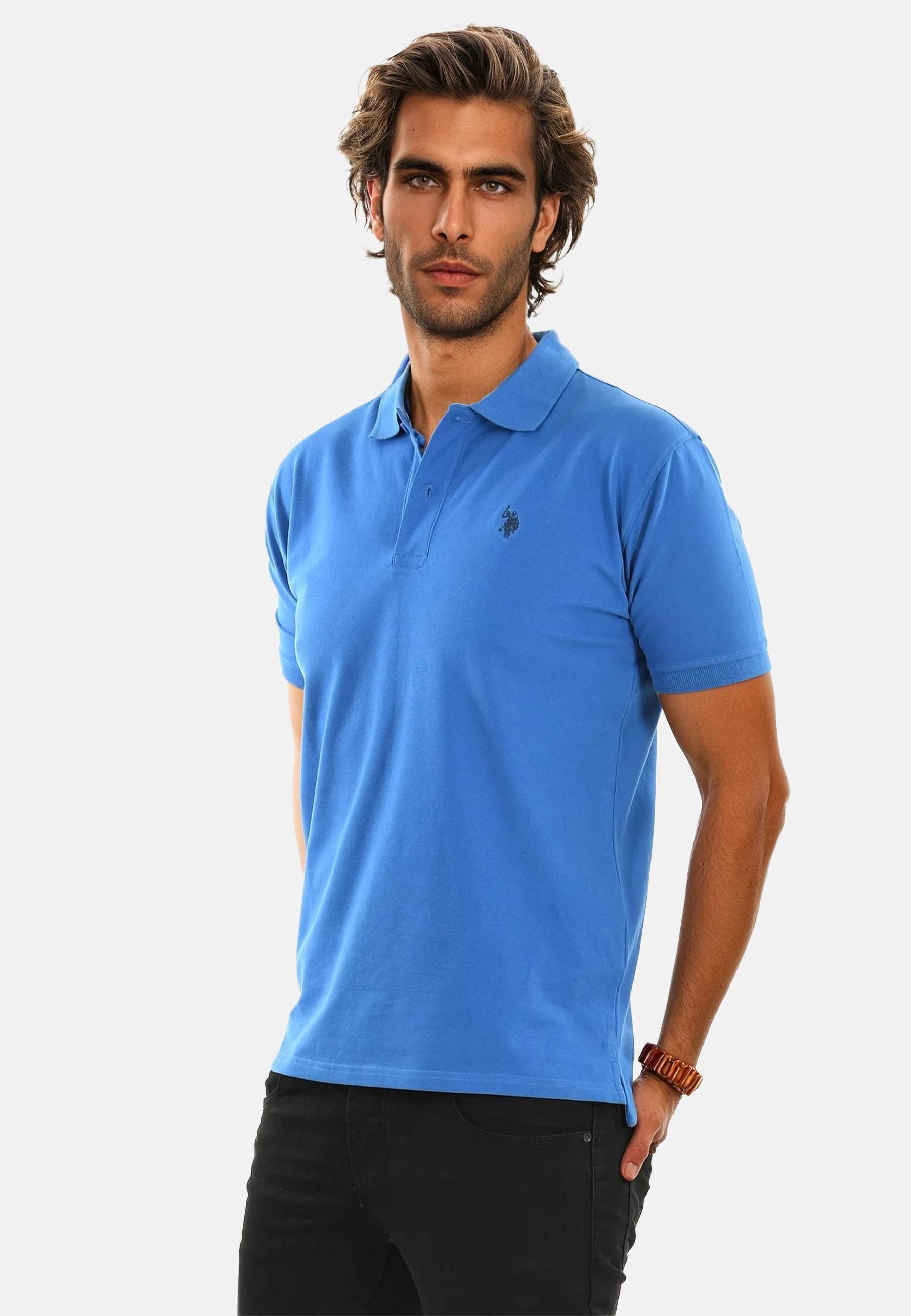 U.S. Polo Assn. Poloshirt USArrchie – Herren Classic Fit kurzarm mit Logo-Stickerei Mit Flachstrick-Kragen, Knopfleiste und elastischer Baumwollmischung