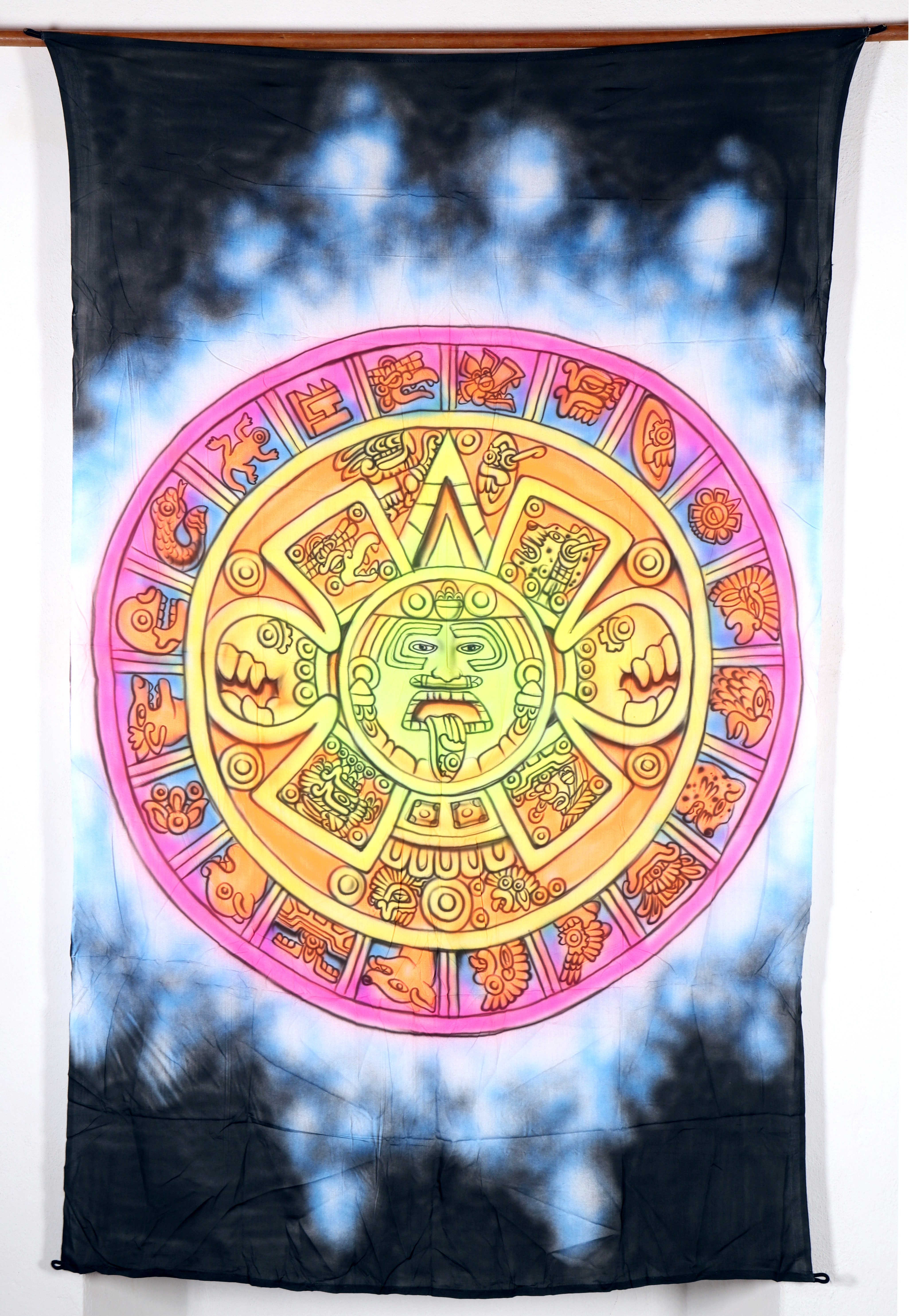 Guru-Shop Wandteppich Goa Wandtuch, UV Schwarzlicht Wandbehang,.., Höhe: 200 mm