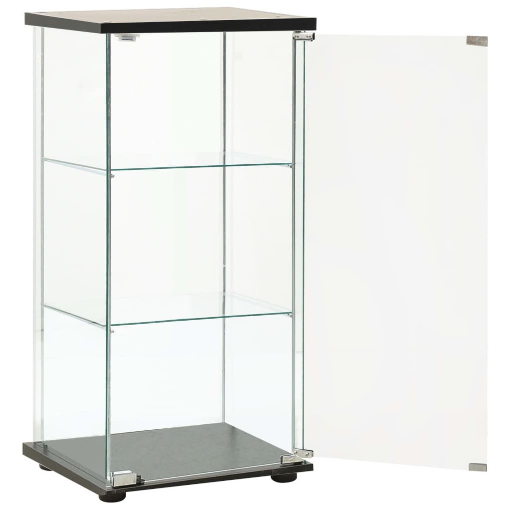 furnicato Container Glasvitrine 42,5x36,5x86 cm Schwarz und Transparent (1-St)