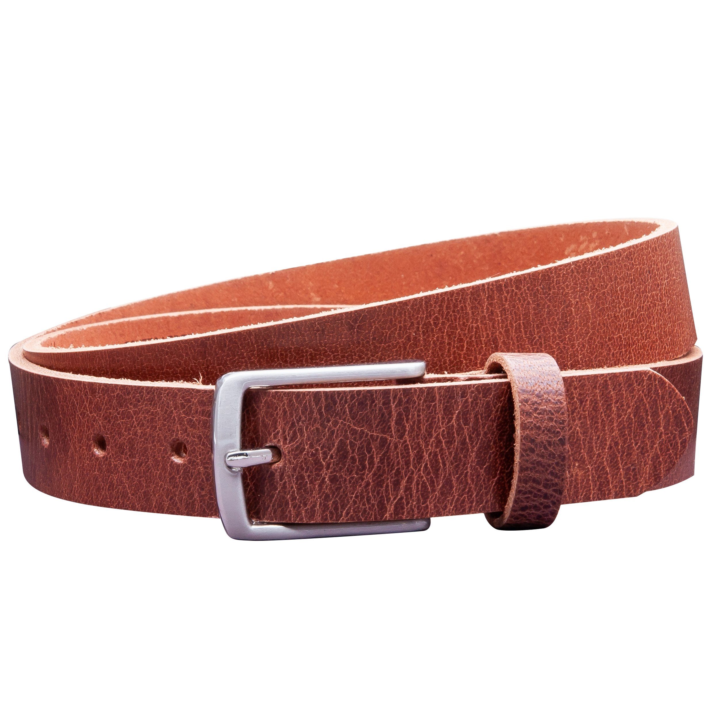 COLOGNEBELT Ledergürtel OM311-RL-Dunkelbraun MADE IN GERMANY, Dunkelbraun Kürzbar, 100 % Echtleder, Aus einem Stück, Unisex