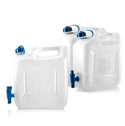 BigDean Kanister 3x Wasserkanister 12l Trinkwasserbehälter Trinkwasserkanister mit Hah (3 St)